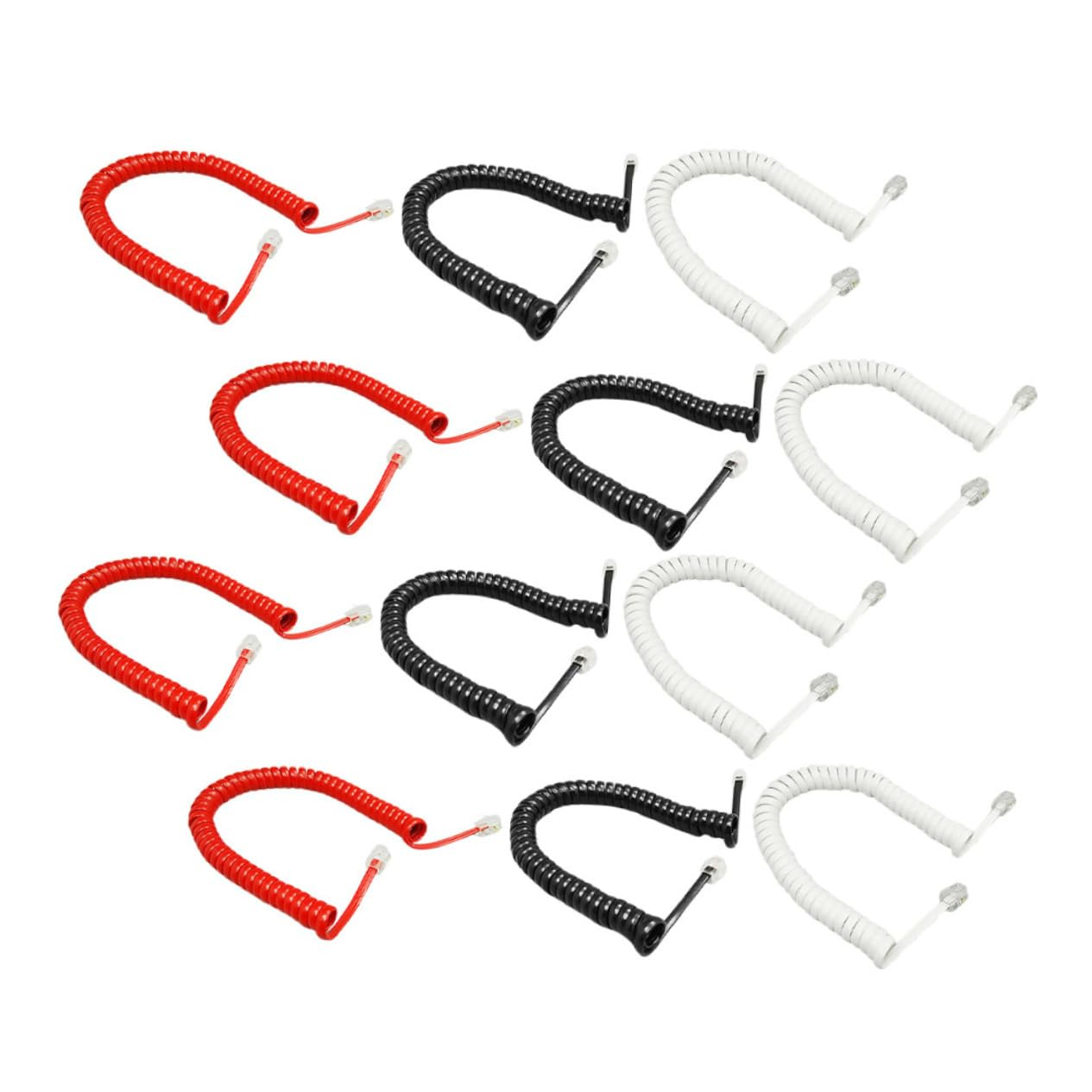 SHINEOFI 12 Pack Curly Phone Receiver Cord 2M Telephone Connection Line for Landline Phones Tangle- image number 4