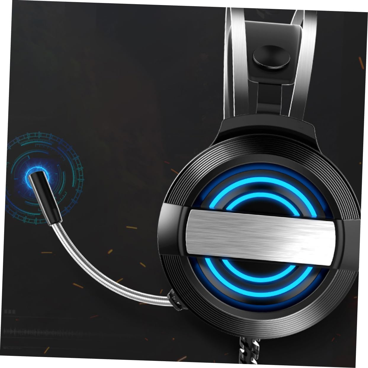 Homoyoyo Wired Over-Ear Gaming Headset with Microphone for PC Players, Stereo Sound, USB Connection, Comfortable Head-Mounted Design, Black Standard Version for Home and Professional image number 5