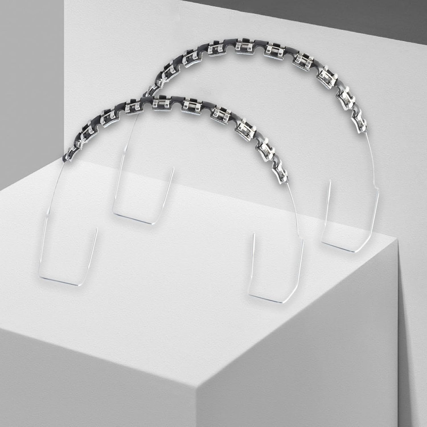 1 Pair of Temporary Tooth Decoration, Teeth Retainer Practical Brackets Para Dientes Sturdy Retenedores De Dientes Ortodoncia Props for Dental Students to Practice (Black) image number 3