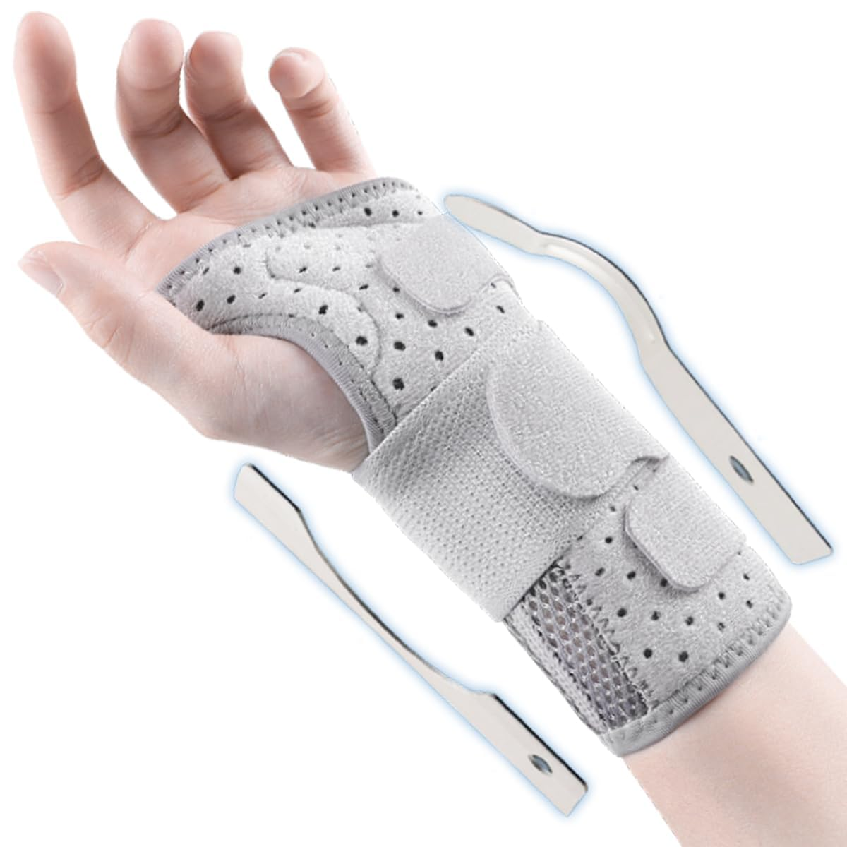 Carpal Tunnel Wrist Brace Night Support with Splints Left Hand, Hand Brace for Arthritis, Tendonitis, Sprain, Injuries, Wrist Pain Relief, Wrist Immobilizer Adjustable Straps and Breathable for Women and Men image number 3