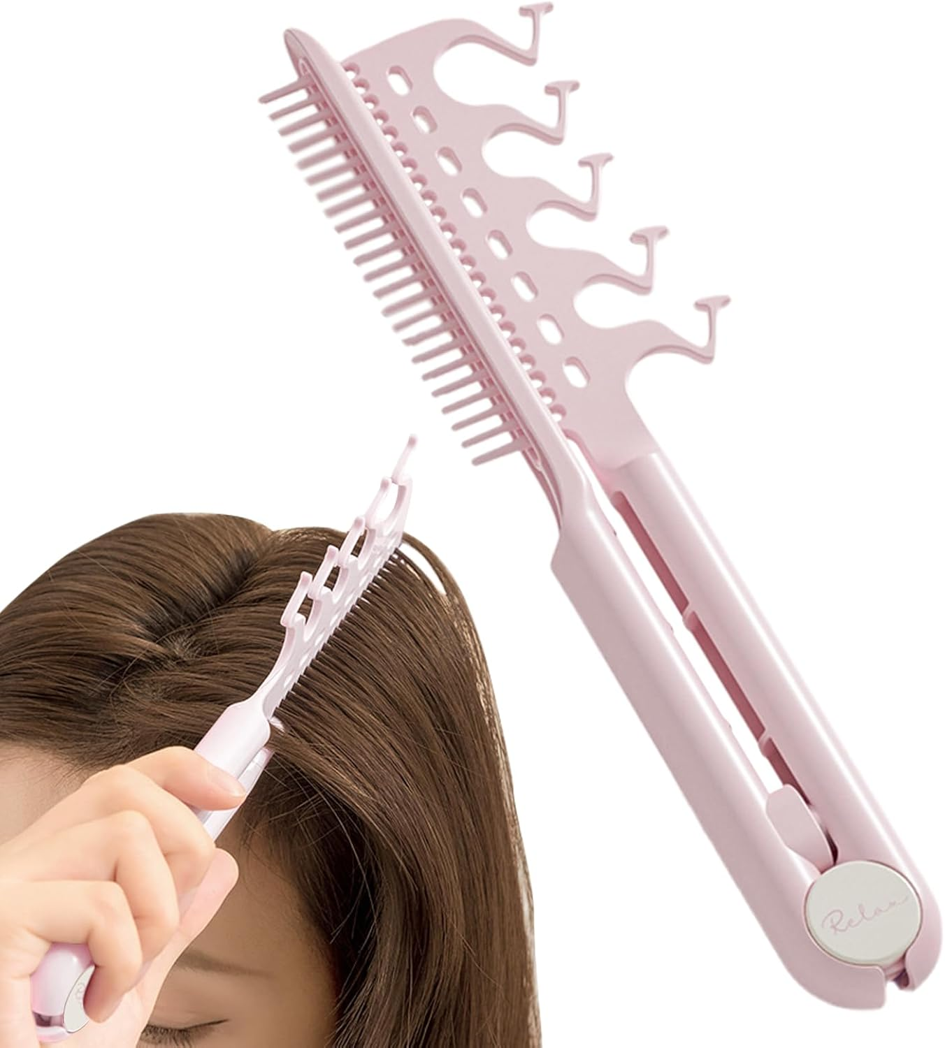 Qkbuza Hair Comb for Straightening | Flat Straightening Comb - Hairdressing Tool Volumizing for Daily Grooming Travel Salon Home Family Girls Women Daughter image number 3