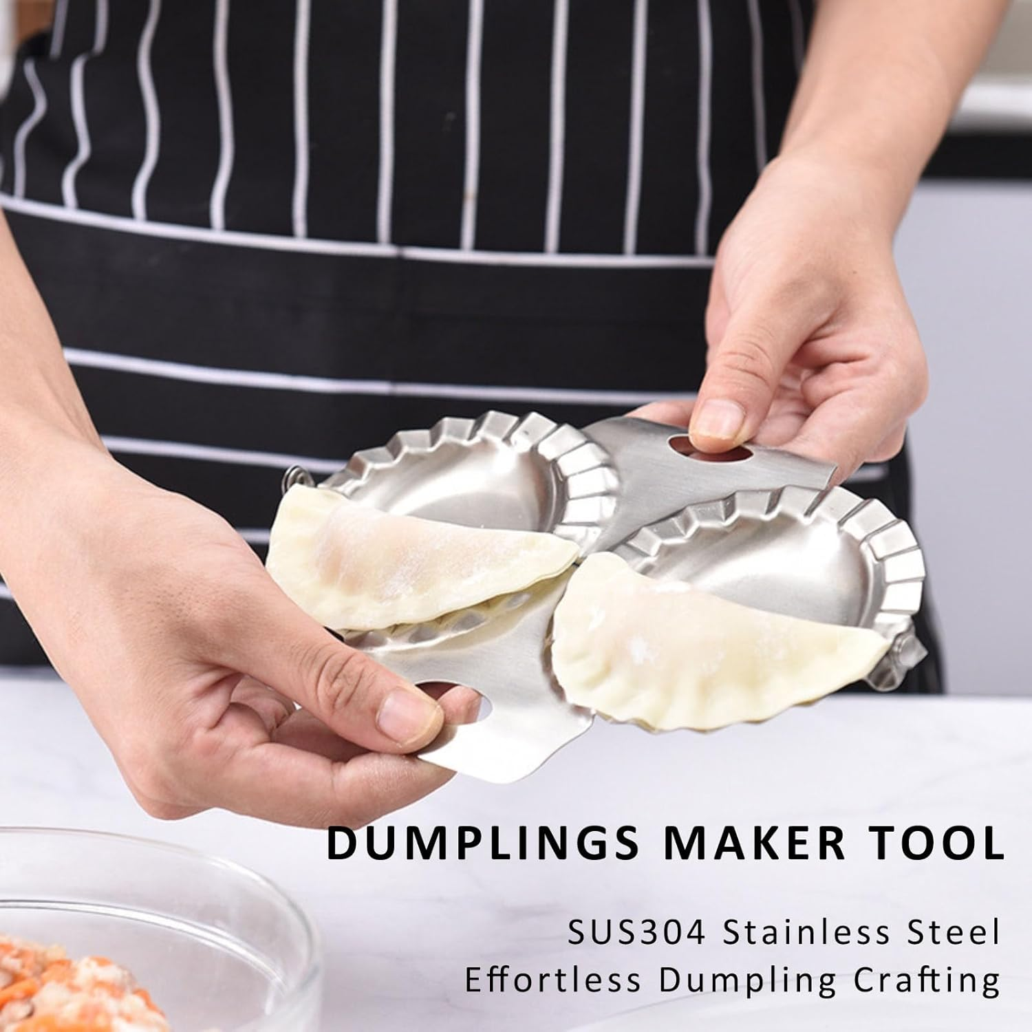 RAXCO SUS304 Stainless Steel Dumplings Maker Tool,Dumpling Press Mold Kitchen Accessories image number 4