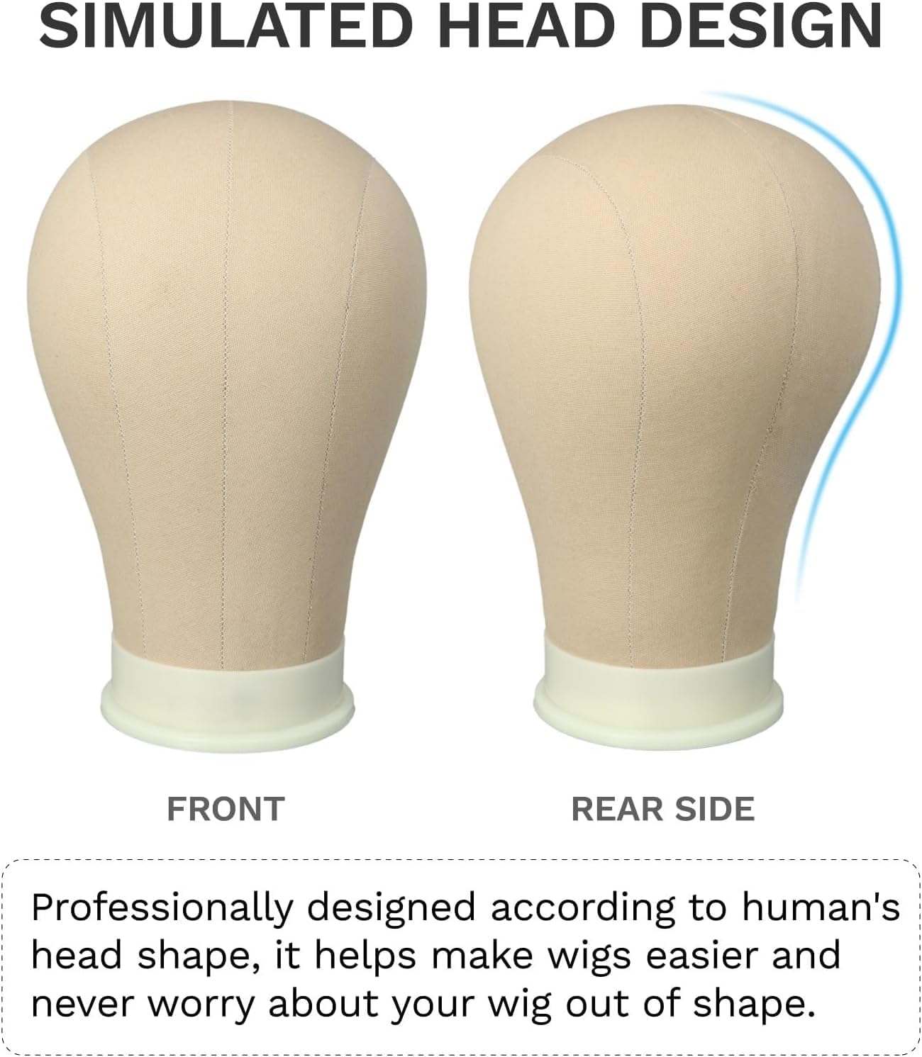 Canvas Block Head Mannequin Head Canvas Wig Head Wig Display Styling Head with Mount Hole (Light Brown,21") image number 1