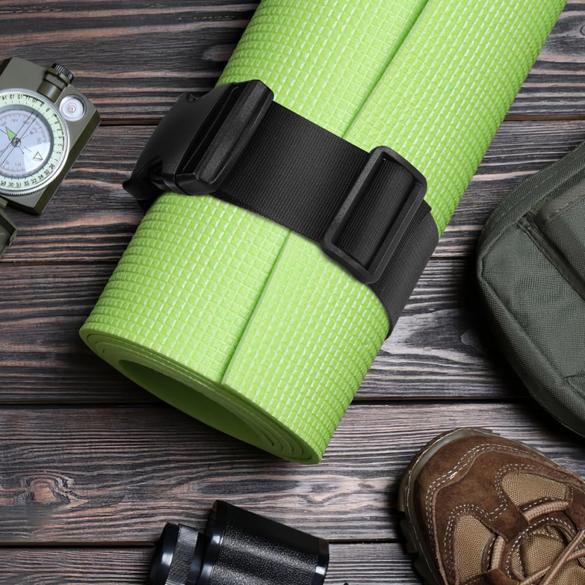 SECFOU 2Pcs Adjustable Nylon Buckle Straps Lightweight Outdoor Luggage Tie down Bands Portable Travel Belt for Backpack Camping and Hiking Gear Secure Attachment image number 2