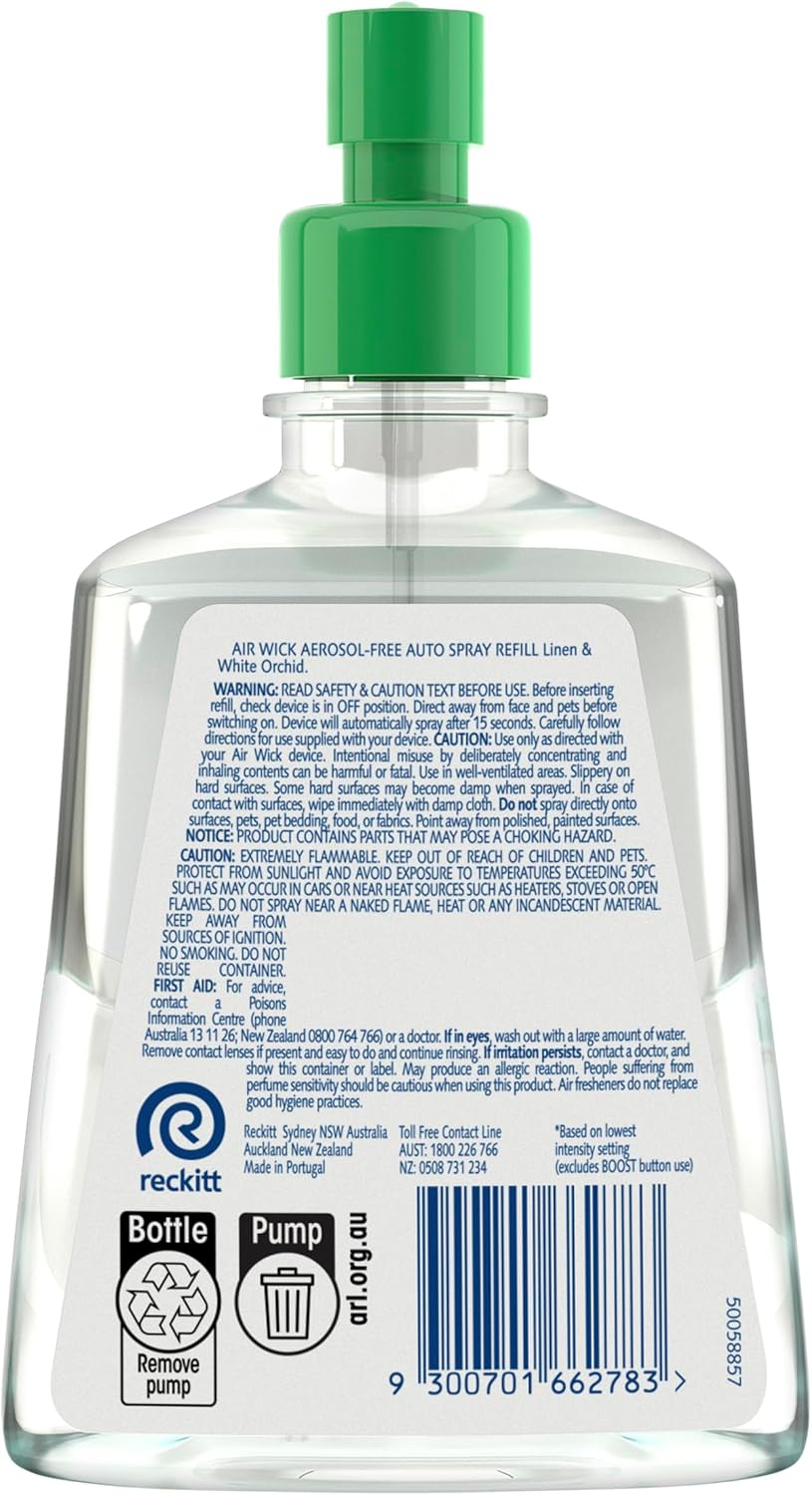 Air Wick Active Fresh Linen & White Orchid Auto Spray Refill 228 Ml image number 2