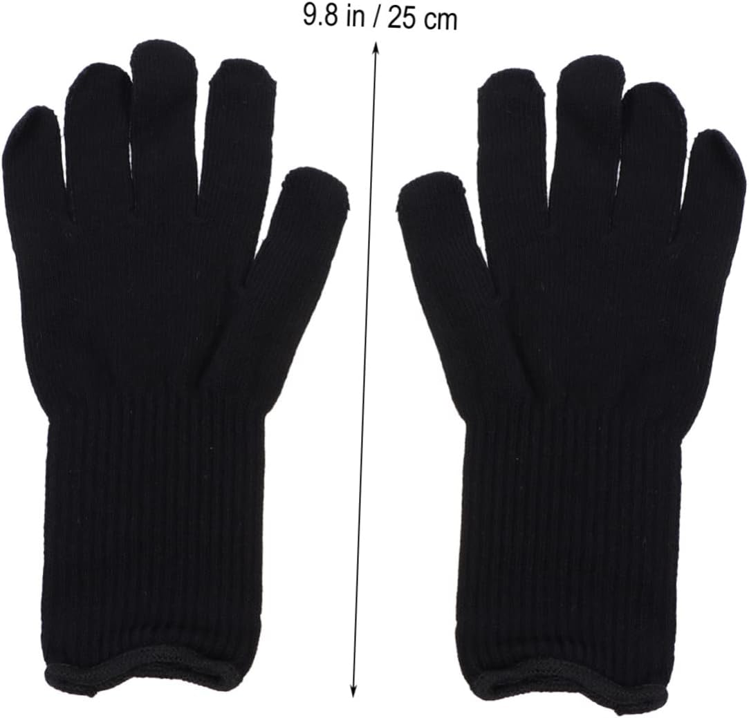 Heat-Resistant Hair Curler Gloves and Straightener Gloves 2 Pairs Black Edge Suitable for Hair Perm and Styling image number 4