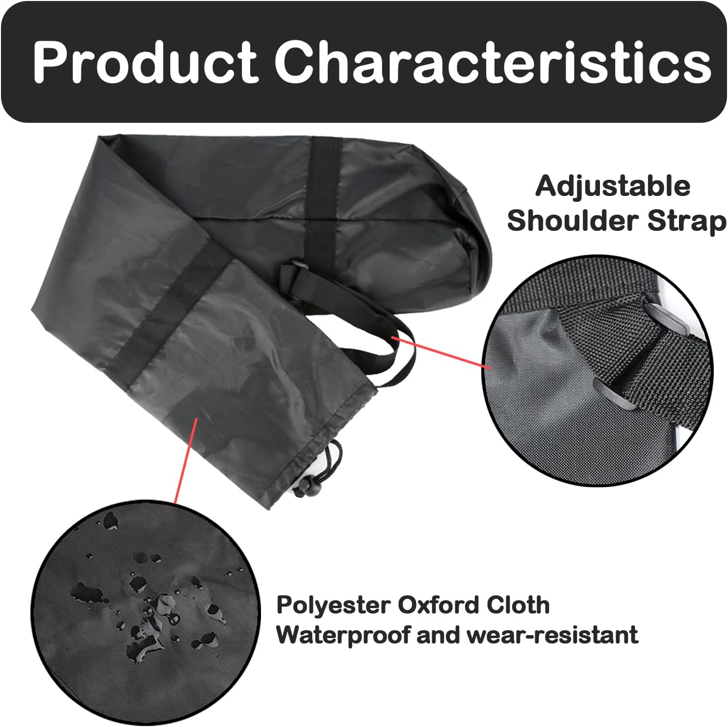 KASESSS 2 Pcs Yoga Mat Bag, Large Yoga Mat Bags and Carriers, Oxford Cloth Tripod Bag with Adjustable Carry Strap, Exercise Mat Storage Drawstring Bags for Tent Pole, Mic Stand, Light Stands, 23X130Cm image number 5