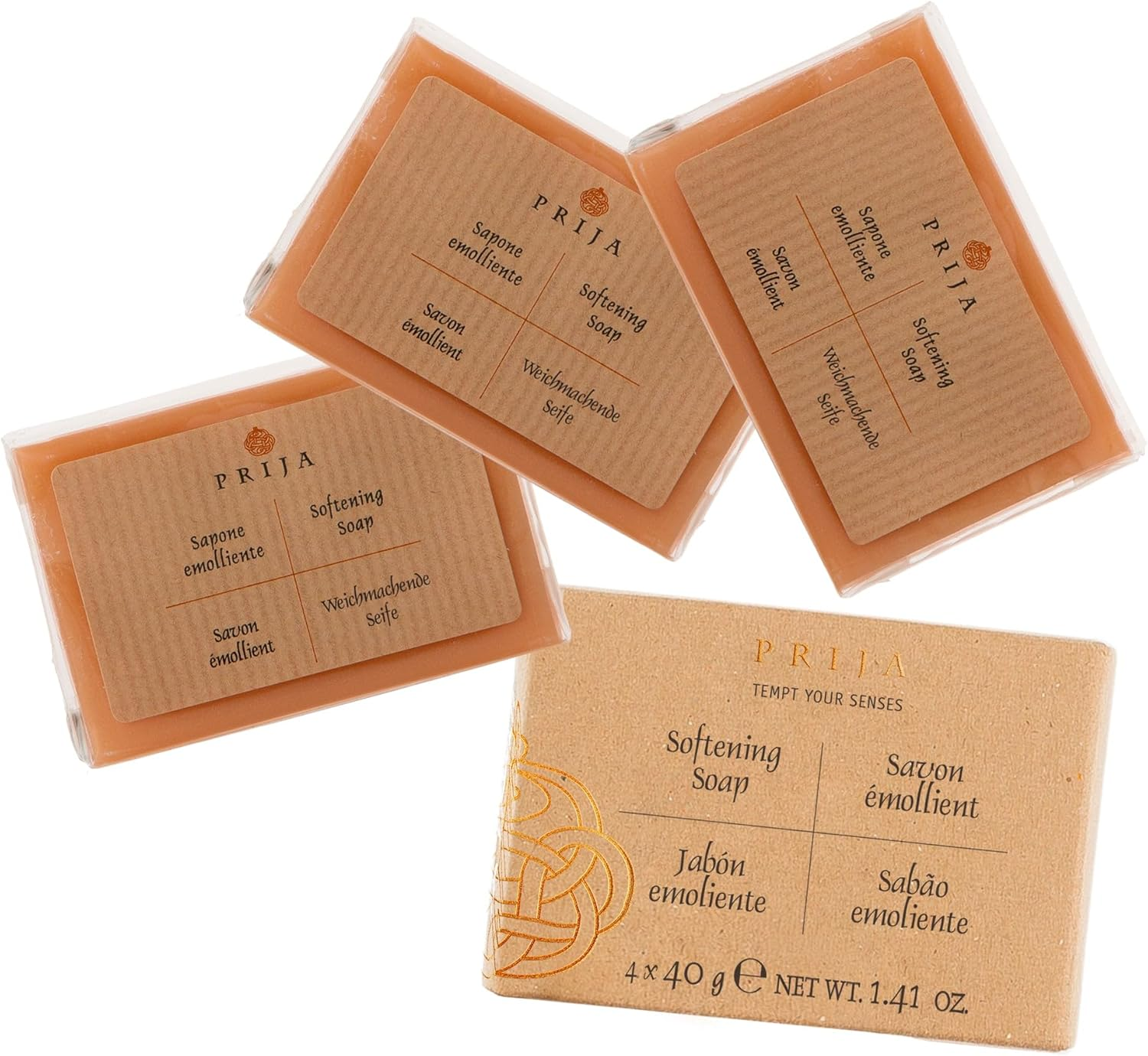 Prija Softening Vegetable Soap Gift Pack for Hand Cleansing and Moisturising, Premium Enriched Hydrating Hand Soap with Vegetable Glycerin in Travel Size 4 X 40G image number 1