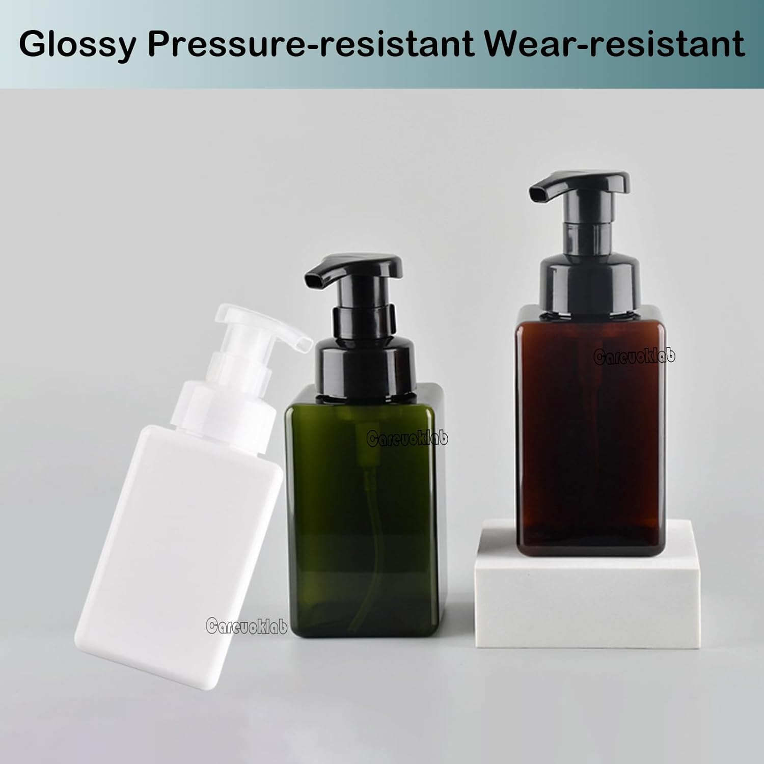 Careuoklab Foaming Soap Dispenser, 3 Pack 450Ml (15Oz) Refillable Pump Bottle for Liquid Soap, Body Wash, Shampoo