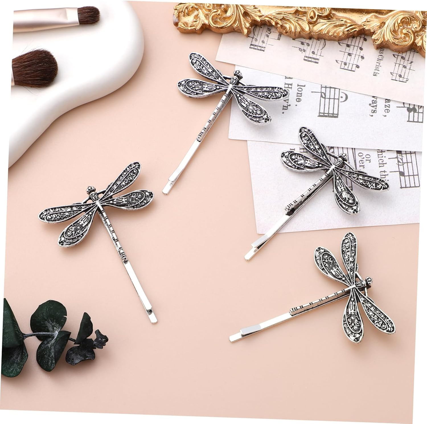 Didiseaon Dragonfly Hair Pins Metal 4Pcs for Christmas New Year Parties and Casual Wear image number 5