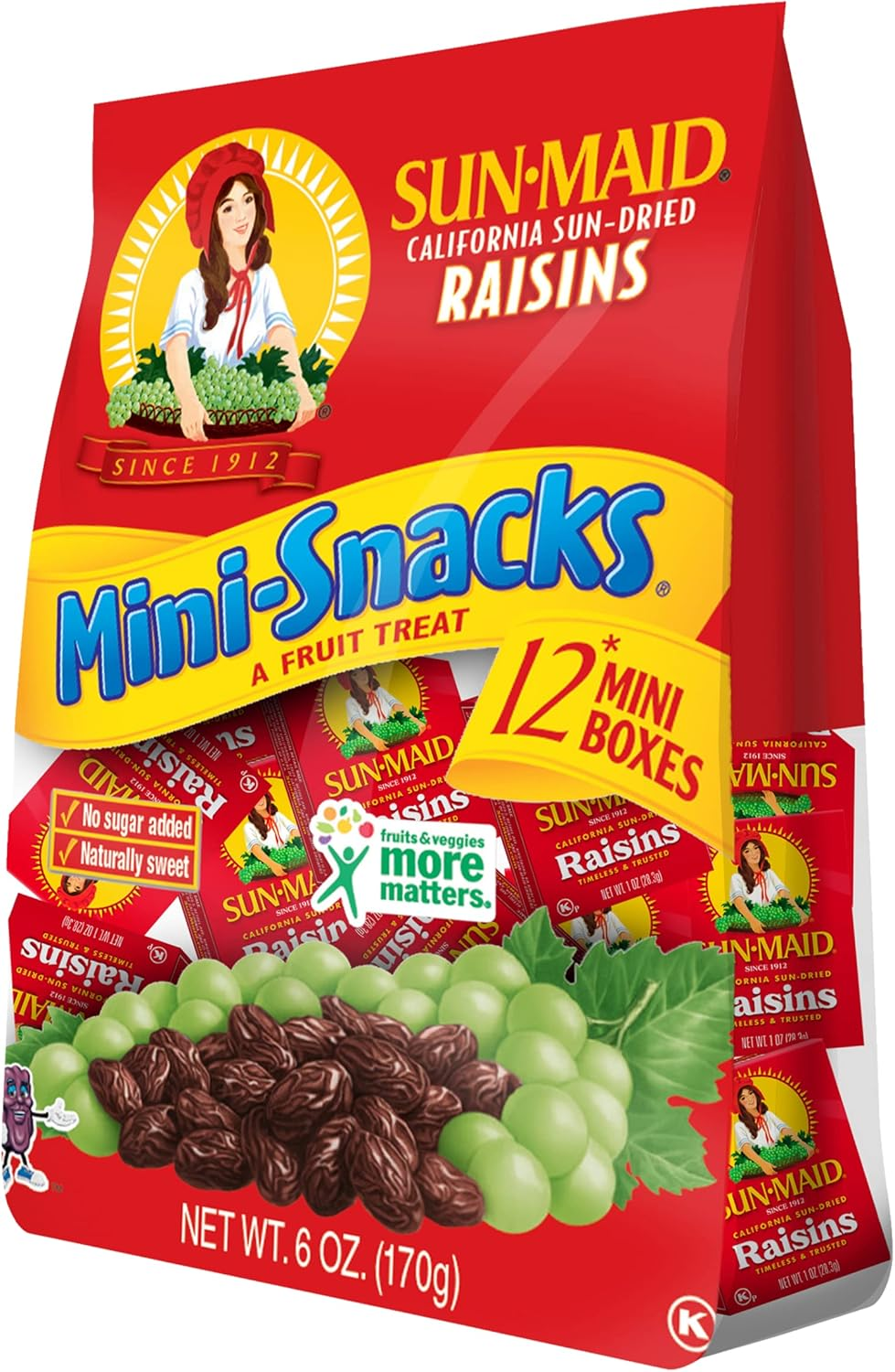 Sun-Maid California Raisins Mini Snacks Bags, 6 Oz image number 1