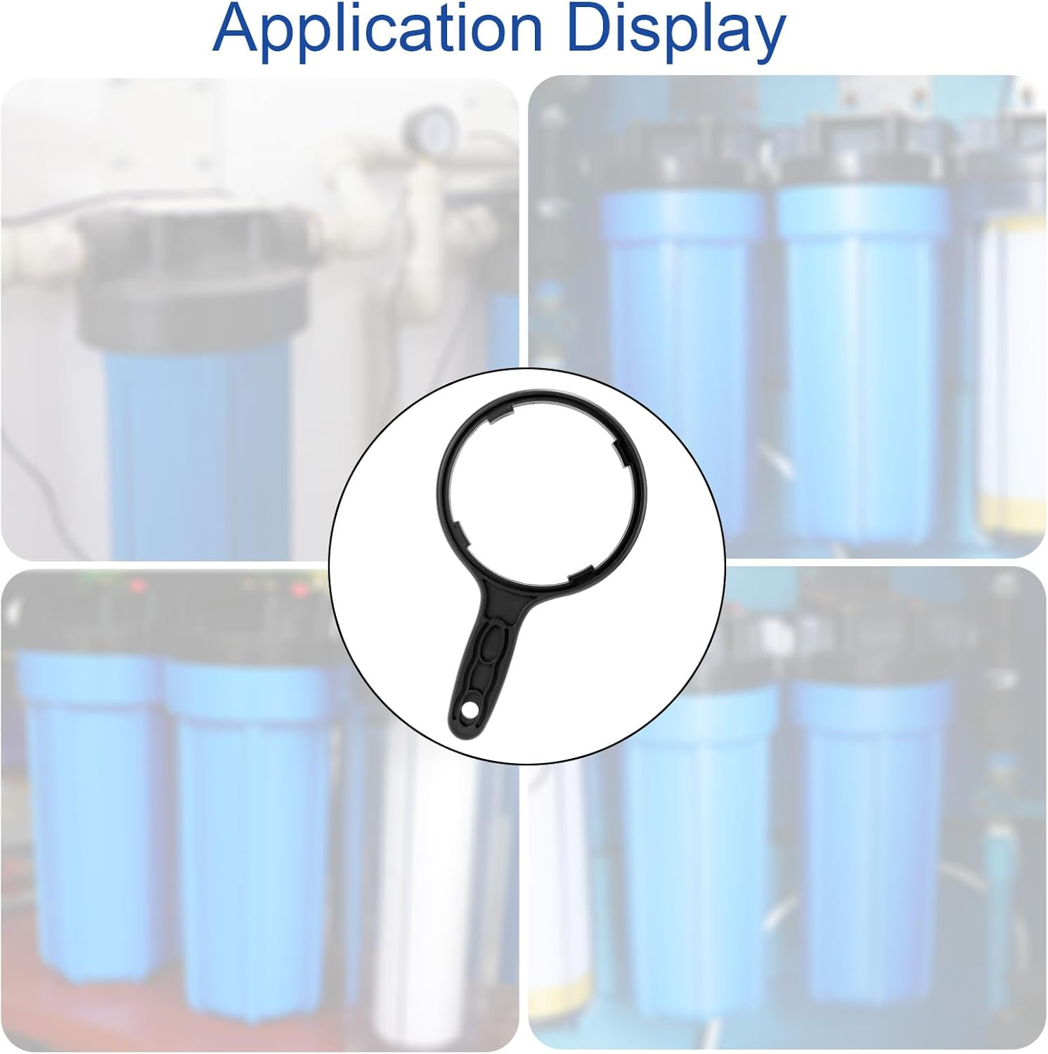 Heavy Duty Water Filter Wrench for Big Blue Housings, 6.38 Inch/16.2Cm Max Inner Diameter for 4.5X10" & 4.5X20" Cartridges Whole House Water Filter System Tool