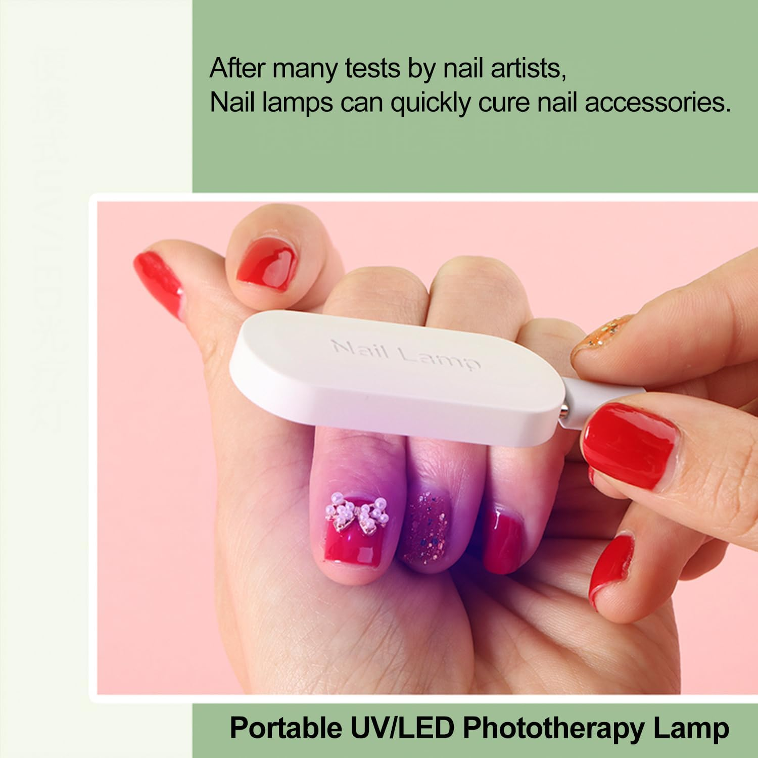 MUSILAN Mini Nail Lamp for Gel Nails 6W Portable USB Gel Nail Dryer UV/LED Nail Light for Curing All Gel Polishes, Polygel, UV Nail Glue Gel Quick-Drying UV Nail Lamp for Single Finger image number 2