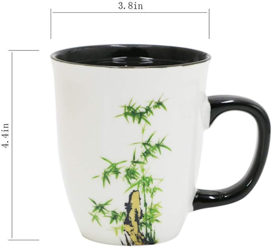 Funny Ceramic Magic Heat Color Changing Coffee Mug with Bamboo Printing for Women Personalized White Green Tea Cup Large Mugs for Mom,Girl, Grandma and Man 16 Oz image number 3