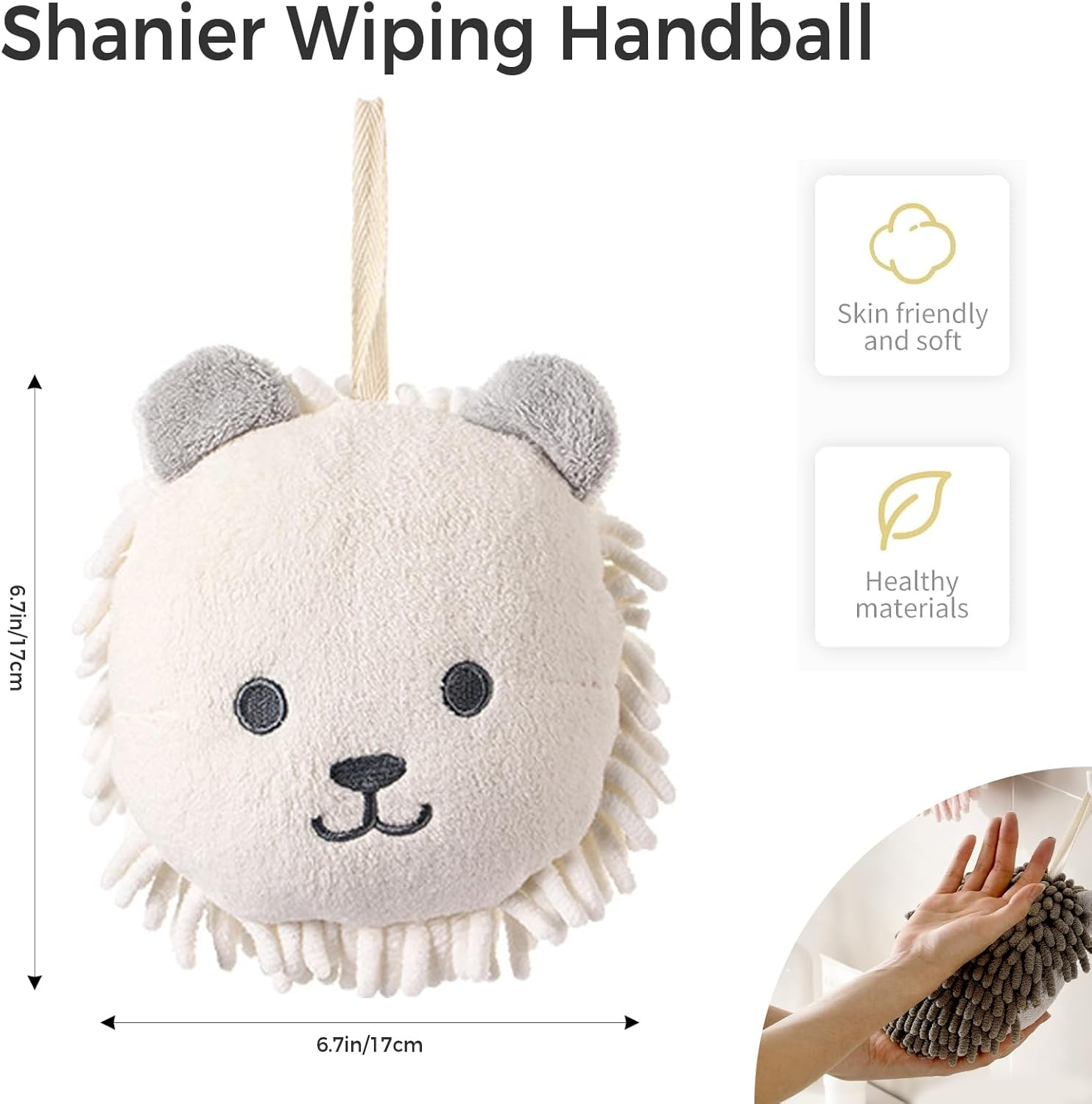 Microfiber Hanging Hand Towel &ndash; Super Absorbent, Quick-Drying, Soft & Plush with Convenient Loop for Bathroom & Kitchen Use (White) image number 2