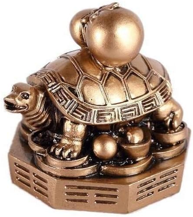 Lachineuse - Qilin Couple Figurine Feng Shui Chi Linen - Negative Energy Protection Symbol - Office Home - Chinese Decoration Asian Qi Linen - 12.5 X 11 X 6 Cm - Gold image number 1