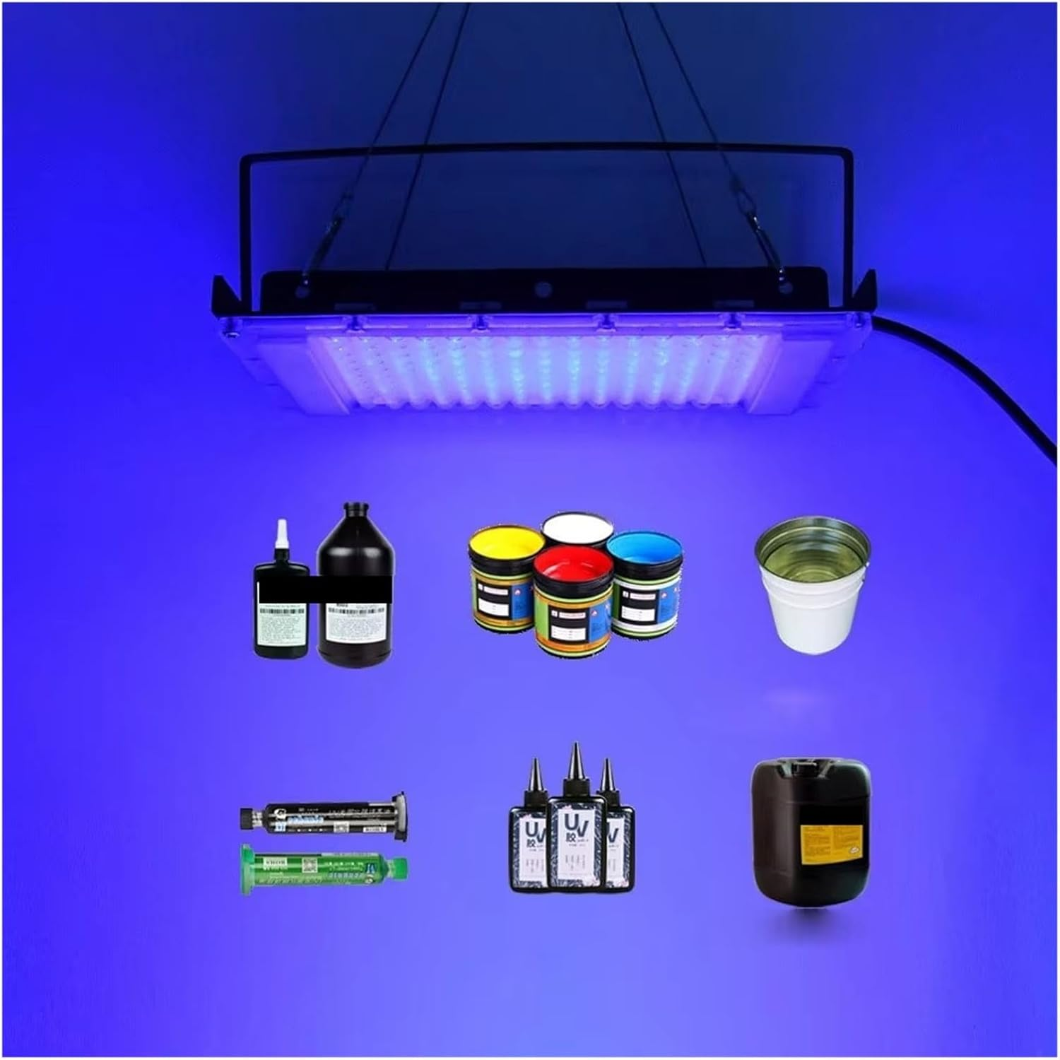 200W 300W LED Ultraviolet Curing Lamp 395Nm 365Nm 405Nm UV Glue Printing Spraying Painting Resin Ink DIY for DIY Enclosures(200W,395Nm*365Nm) image number 4