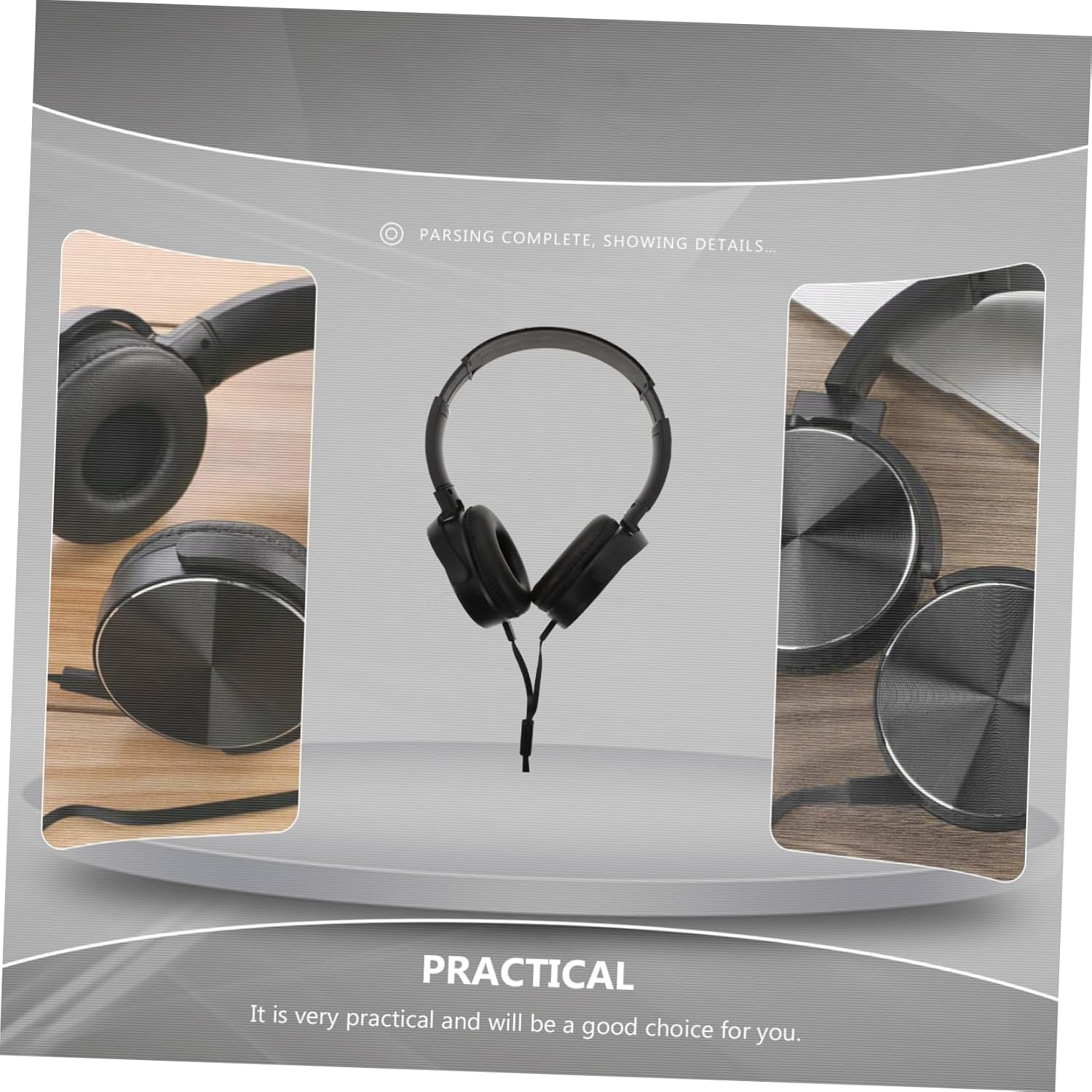 POPETPOP Wired Over-Ear Noise Reduction Headset with Microphone for Home and Computer Use Portable Black Stereo Headphones Suitable for Gaming and Online Communication image number 1