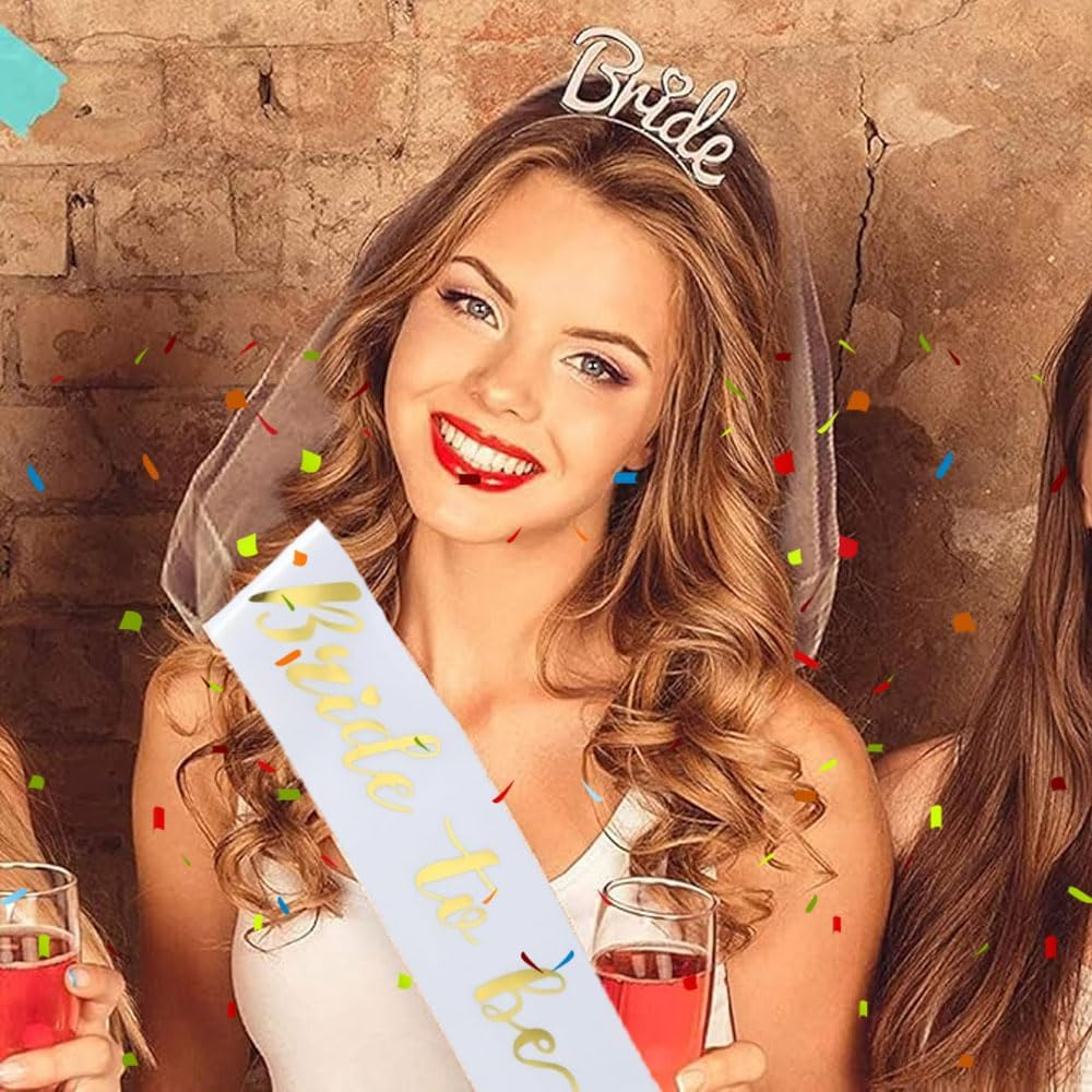 AXERHK Pack of 4 Bride Wedding Accessories, Bride Beaded Headband Bride Headband Heart Sunglasses Heart Glasses Stag Night Women Bride to Be Accessories Bridal Bachelorette Party Decoration image number 1