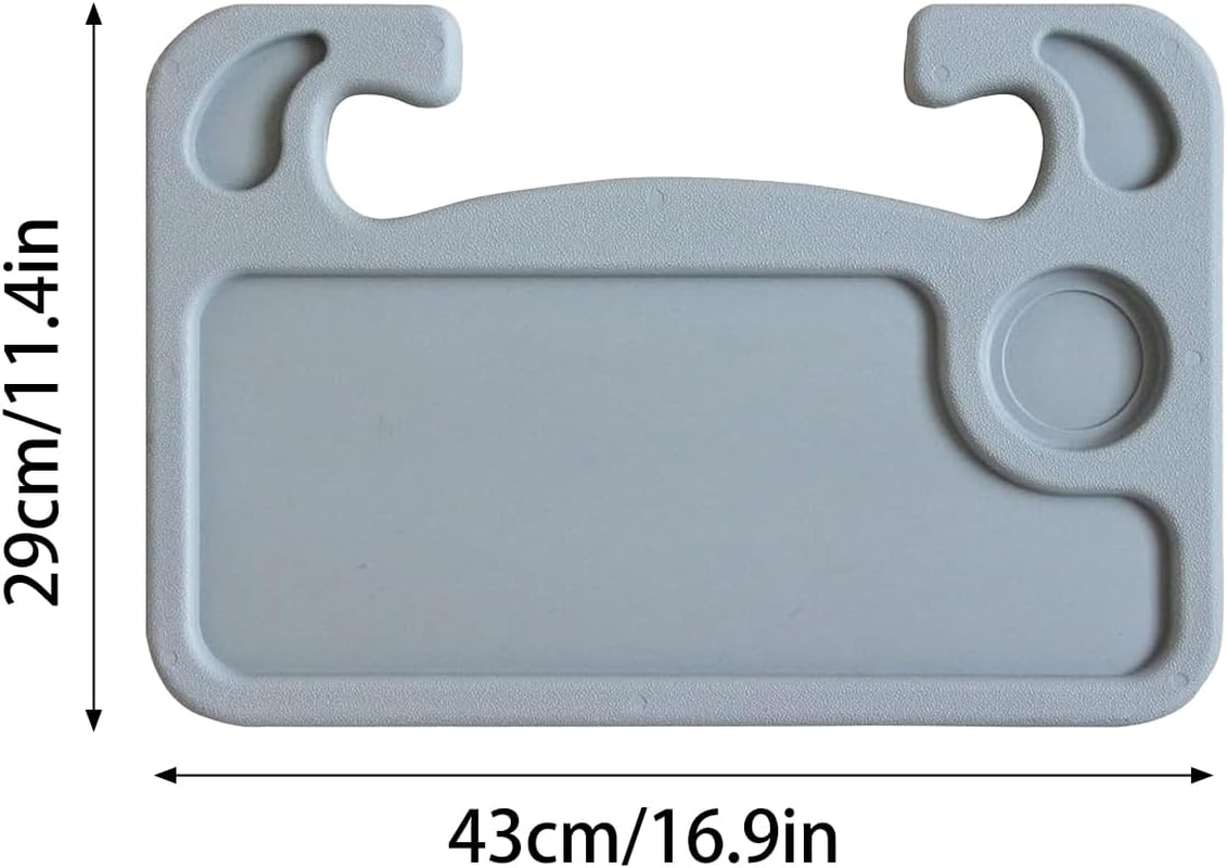 AIMALL Grey Car Steering Wheel Tray ABS Portable Desk Dining Table Laptop Holder 16.9In X 11.4In Multi-Function Vehicle Dinner Plate Writing Office Bracket image number 5
