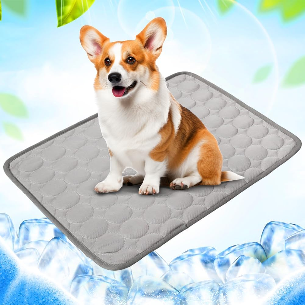 LUPATDY Dog Cooling Mat for Dogs and Cats, Cooling Mat for Cats - Cooling Mat Pets, Self-Cooling Mat Made of Washed Cotton and Cold-Sensitive Fabric for Home on the Go or in the Car image number 2
