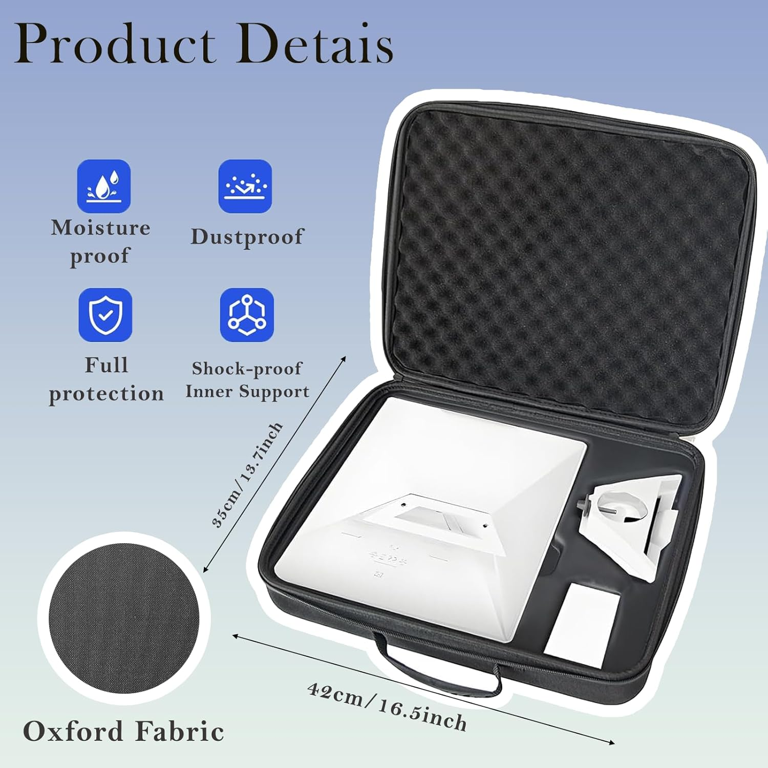 Portable Hard Shell Travel Case for Starlink Mini &ndash; Custom-Fit Protection for Kickstand, Pipe Adapter, Cables & Power Supply with Dual-Layer Shock-Absorbing Foam image number 4