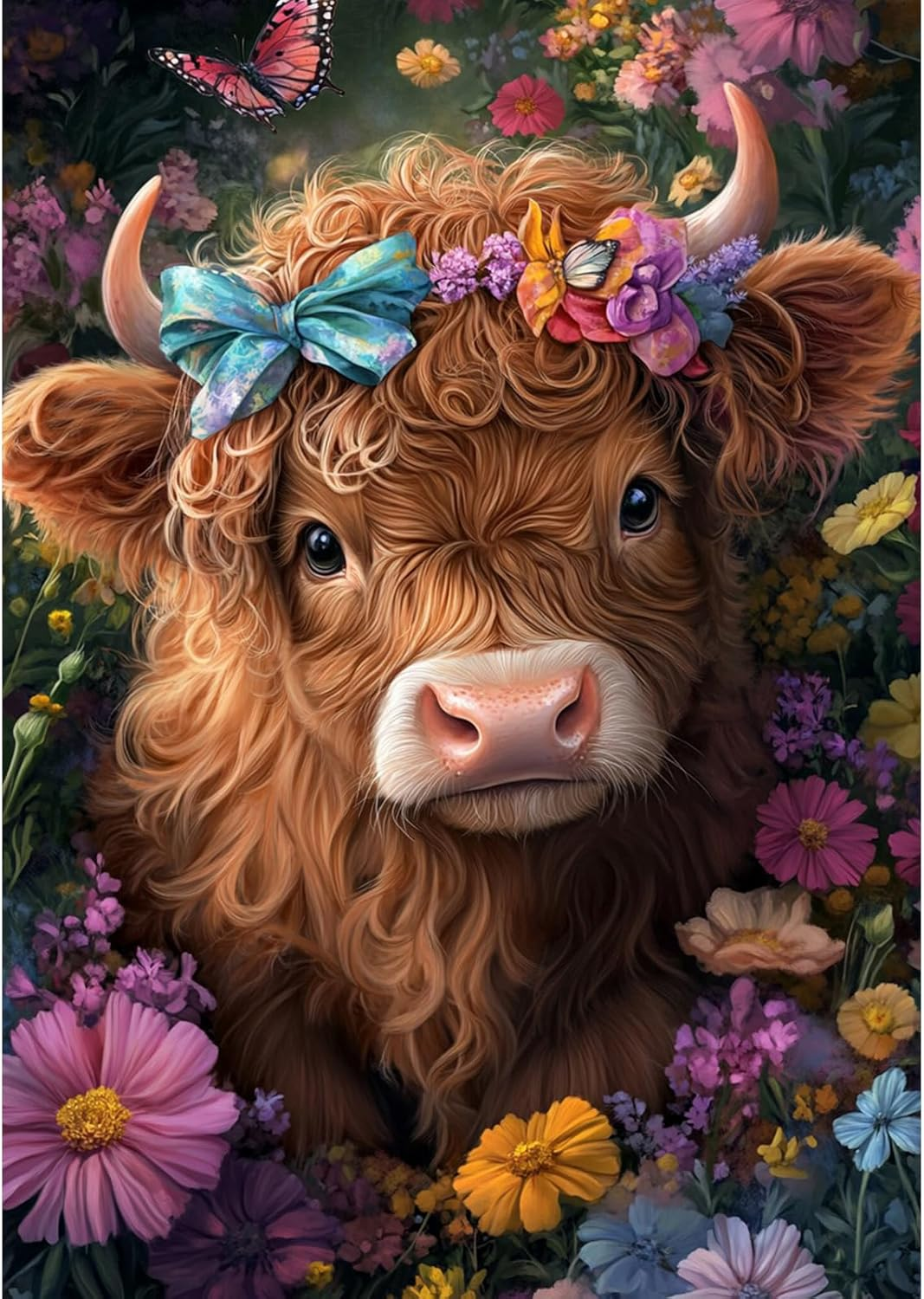 RICUVED Diamond Art Kits for Adults, Flower Diamond Art Kits Full round Drill Red Rose Diamond Art, Diamond Gem Dots Art and Crafts for Gift Home Wall Decor 12X16Inch