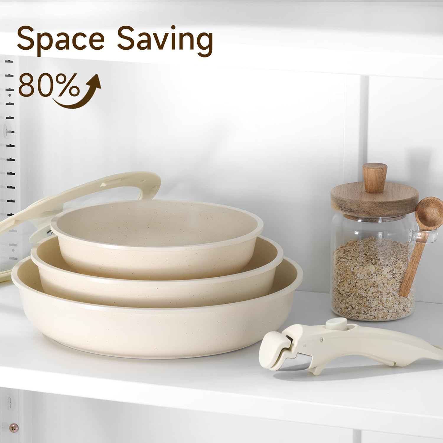 Removable Handle,Removable Pan Gripper,Handle for Detachable,Removable Pan Handle Universal Pot,Detachable Handle for Pots & Pans,Pot Handle Replacement Suitable for Cookware (White) image number 2