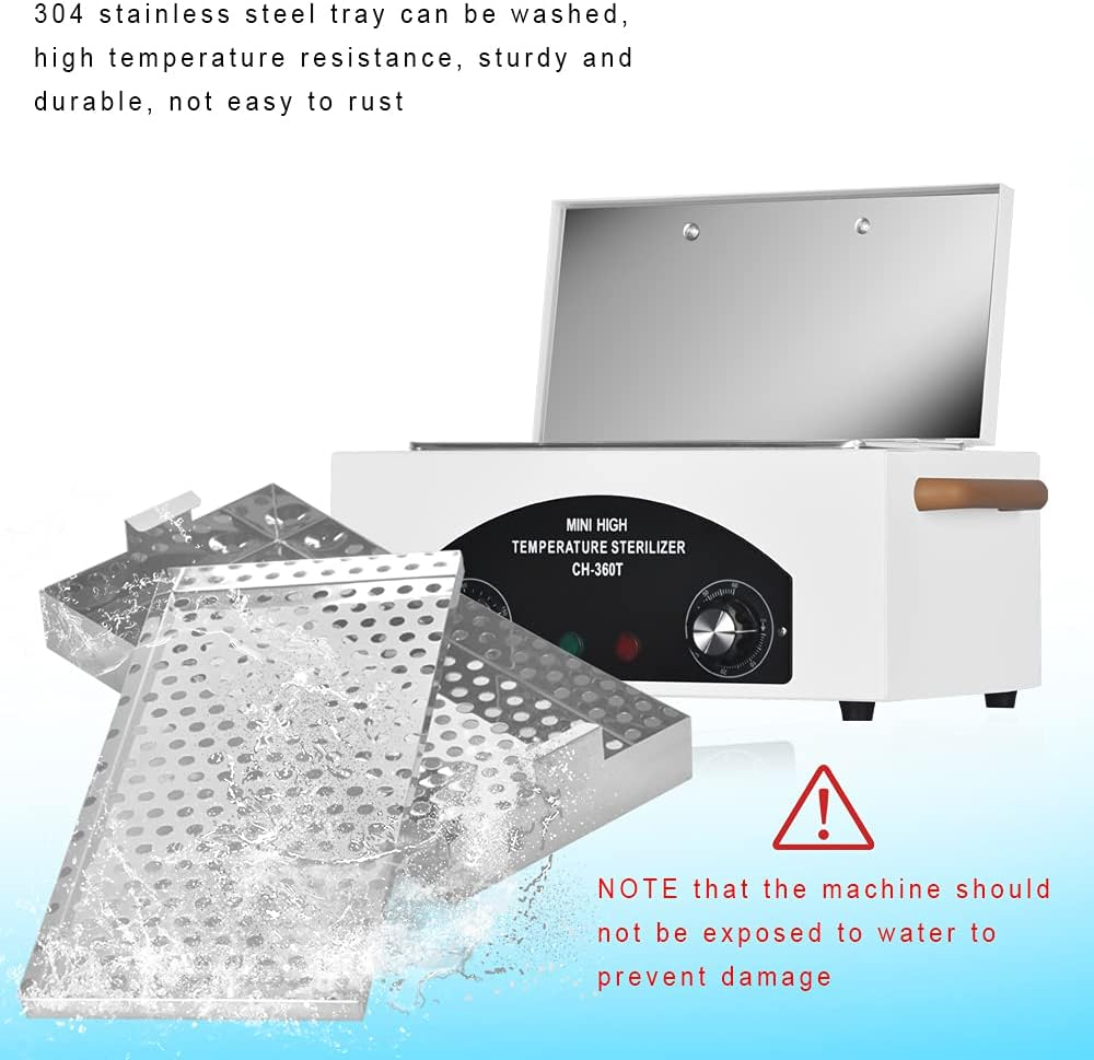 JVSURF High Temperature Metal Tool Cleaning Box Dry Heat Sterilizer with Timer Manicure Pedicure SPA Salon Barber Equipment for Dentist Clinic Lab Sundry Beauty Hair Cut Nail Tools(Uk Plug) White image number 4