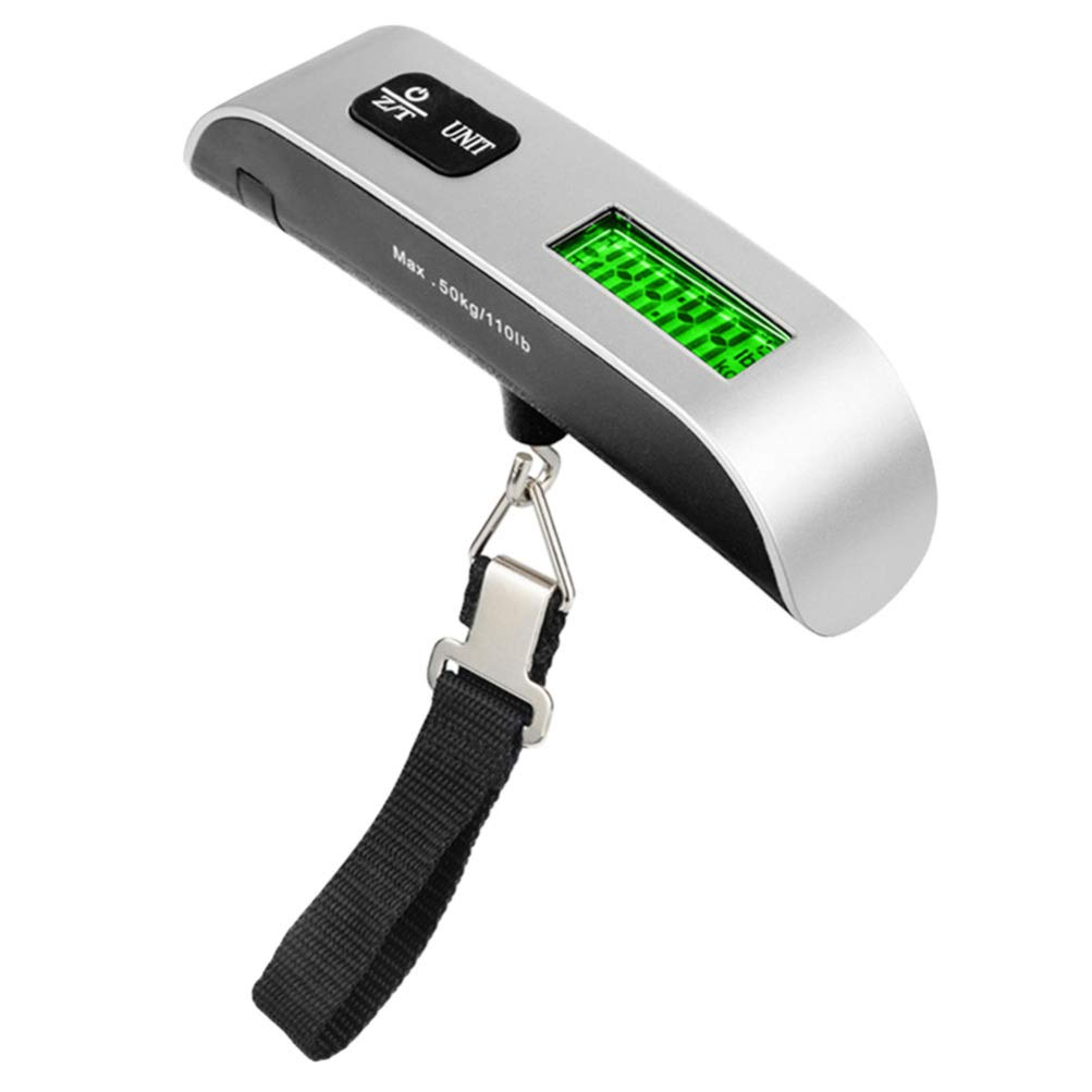 KESYOO 50Kg Portable Luggage Scale Electrical Baggage Scale Suitcase Scale (Silver)