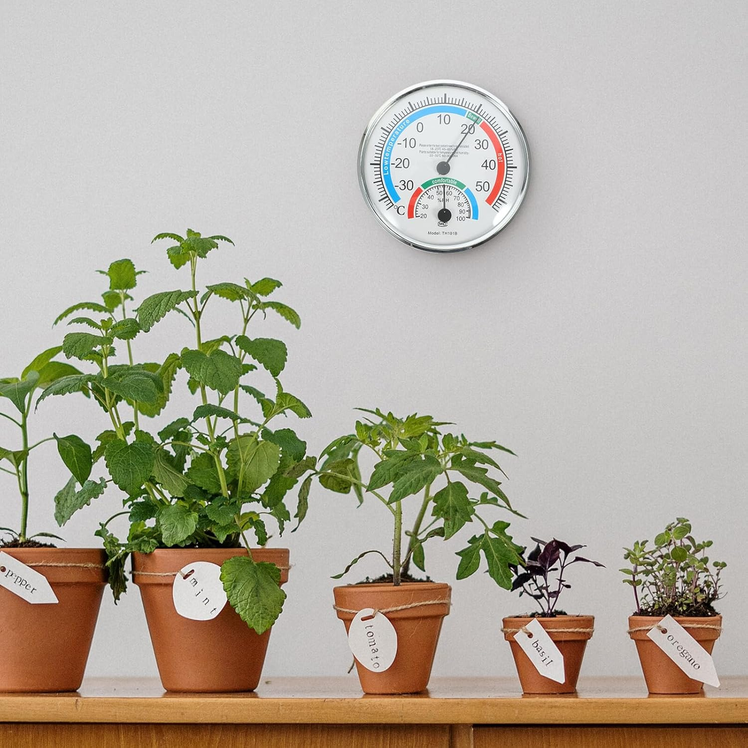 SEWACC Indoor Outdoor Thermometer Hygrometer Accurate Temperature Humidity Gauge for Garden Greenhouse Office Bedroom with Abs Material Dual Measurement