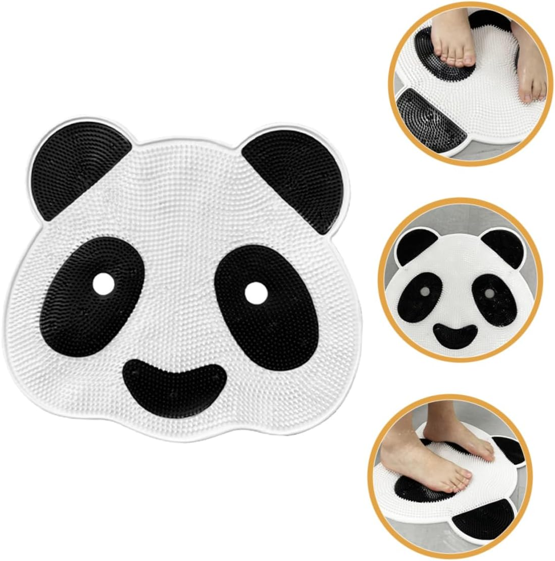 Outanaya Cartoon Panda Shower Foot Scrubber Mat Foot Exfoliator for Bathroom Back Scrubber for Shower
