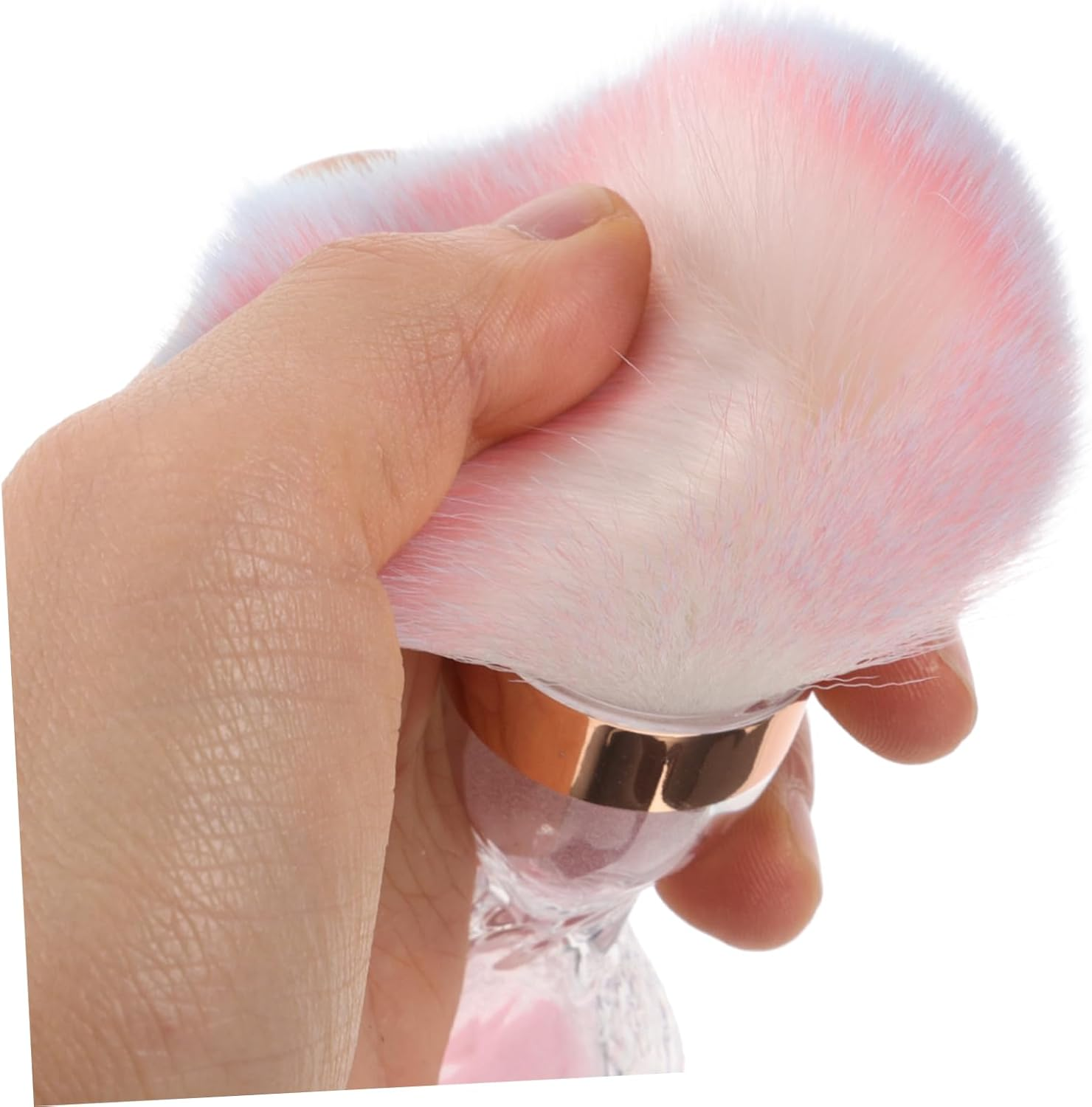 OHPHCALL Concealer Facial Brush Nail Clean up Brush for Soft Nail Art Powder Remover Brush Handle Grip for Acrylic Nails - Sky-Blue image number 4