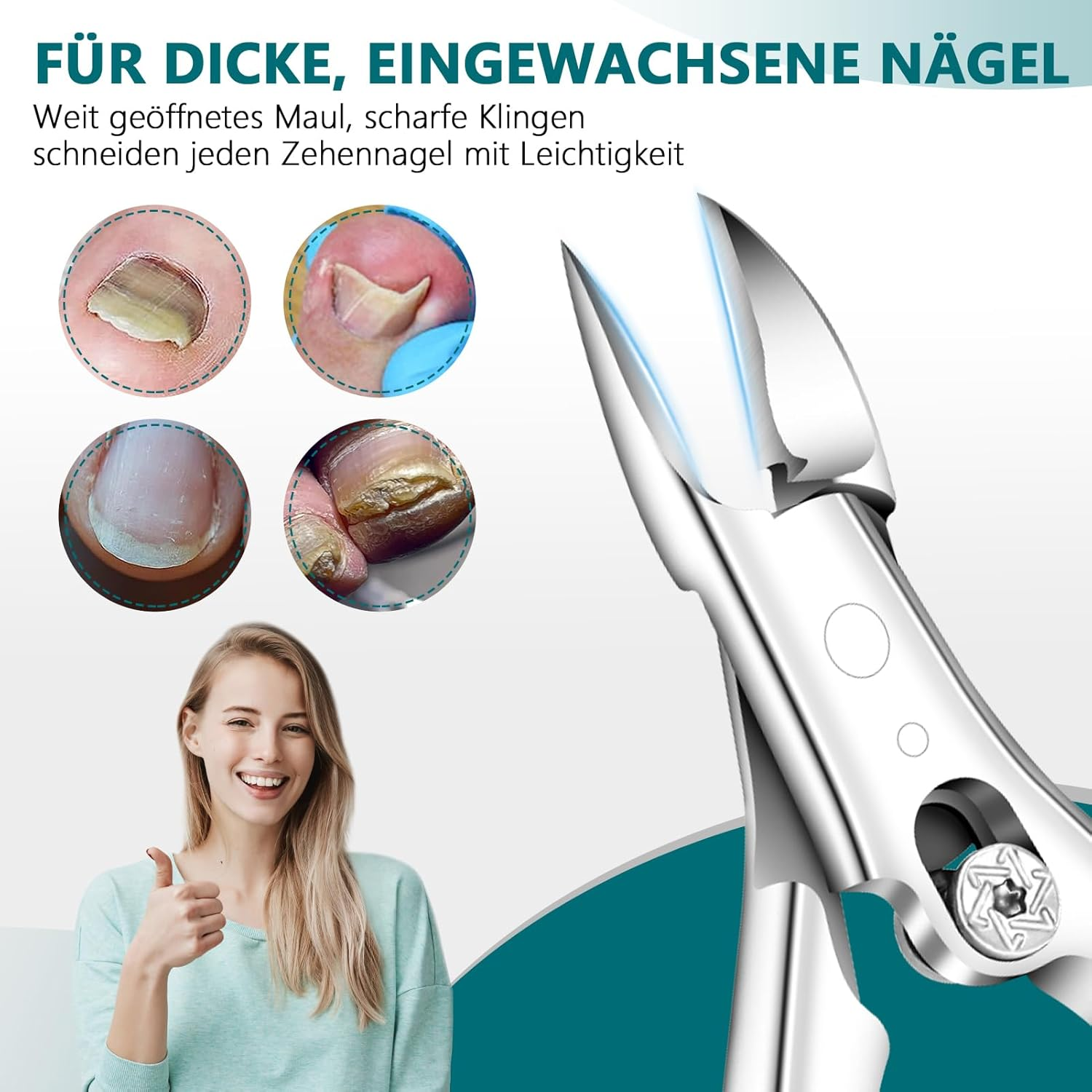 Precision Nail Scissors for Toenails and Fingernails, Sharp Stainless Steel Foot Nail Scissors for Thick and Deep Ingrown Toenails (Black) image number 3