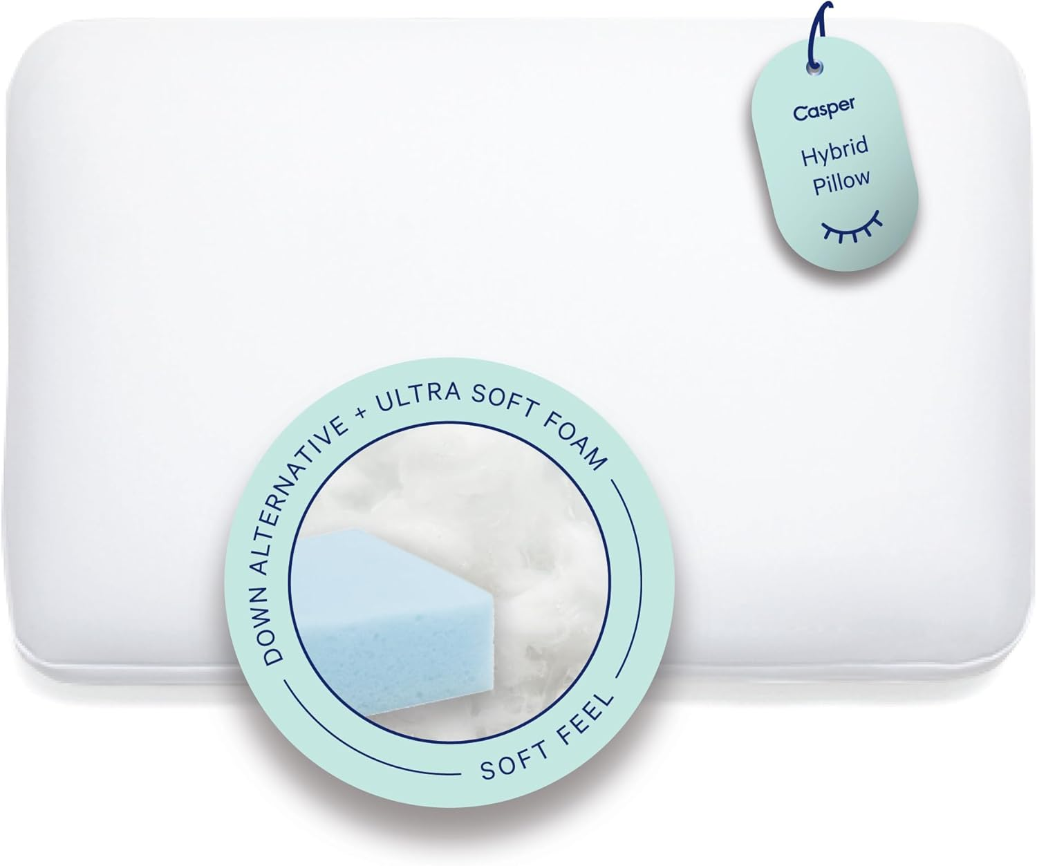 Casper Sleep Hybrid Pillow, King, White image number 6