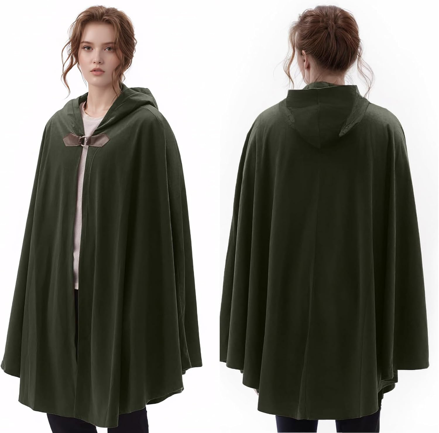 Medieval Hooded Cloak, Renaissance Cape with Hood Adult Men Women, Vintage Capelet Halloween Cloak Costume image number 1