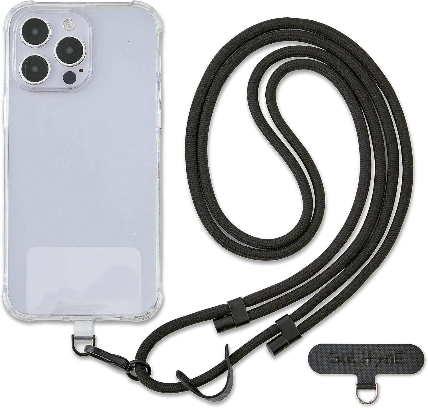 Universal Mobile Phone Lanyard &ndash; Anti-Theft Crossbody Strap with Adjustable Neck Holder & 2 Tether Tabs, Fits Iphone 16 Pro Max & Most Smartphones, Apricot/Gold