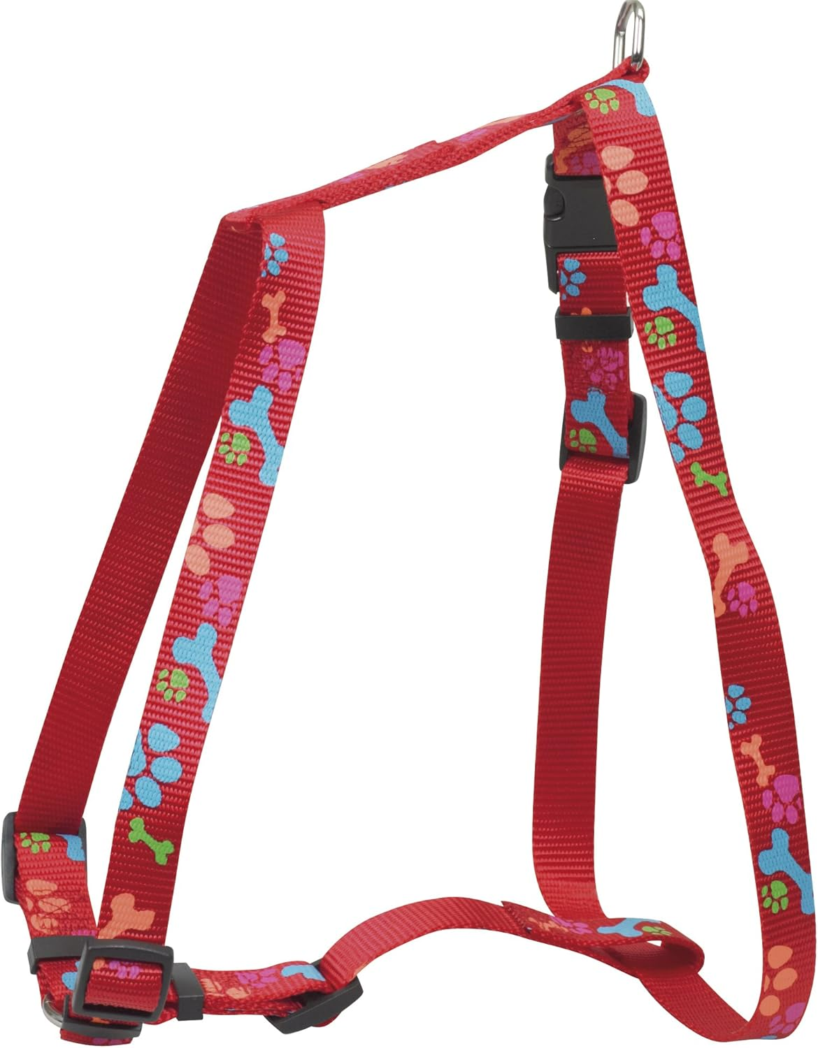 Chapuis Saddlery Harness Adjustable Nylon Strap Dog Paw 50-70 Cm, Width 20 Mm Red Size: L