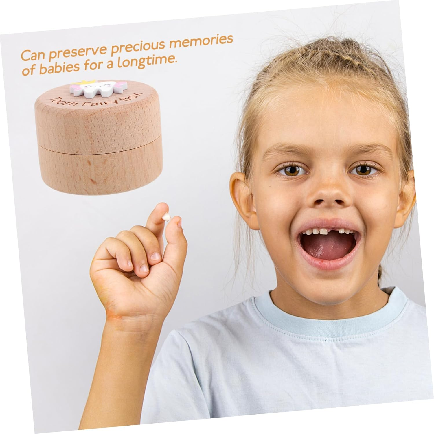 ULTECHNOVO Boy Girl Fetal Hair Box Boys and Girls Tooth Holder Wooden Storage Container Tooth Fairy Souvenir Box image number 3