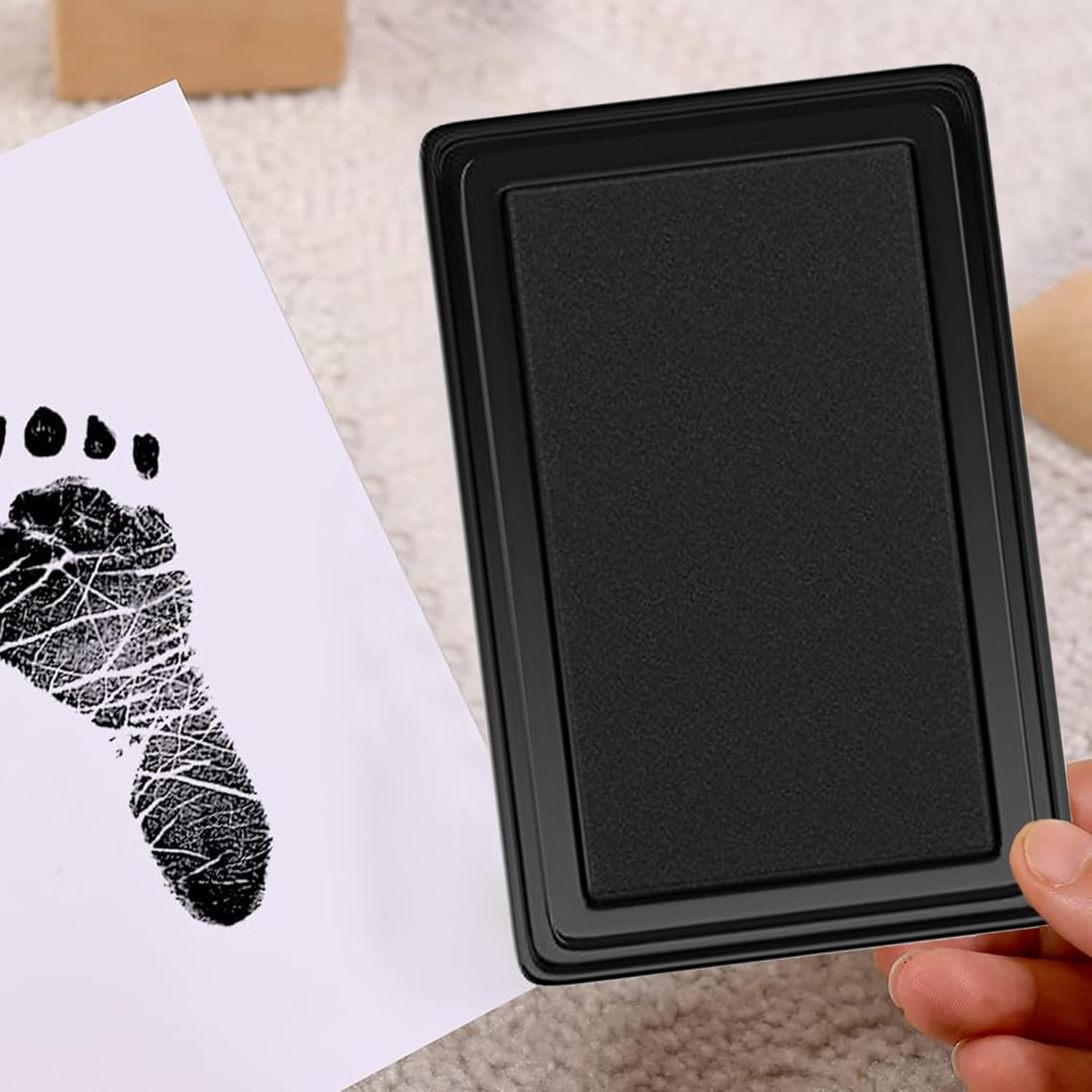 Baby Foot Prints Ink Pad | Inkless Baby Foot Prints Kit,Safe Clean Touch Handprint Tool for Newborns Babies Kids Craft Pet Feet Stamp Shower image number 6