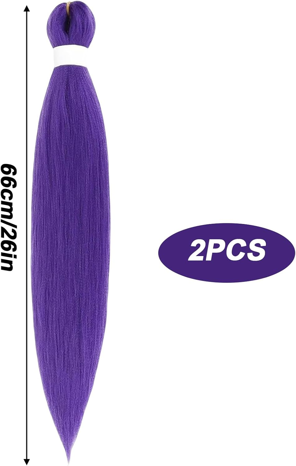 Purple Hair Extensions, 2 Pack Vibrant Purple Hair for Cosplay, Halloween and Themed Parties, Synthetic Fibre Hair Extensions for Adults and Kids image number 4