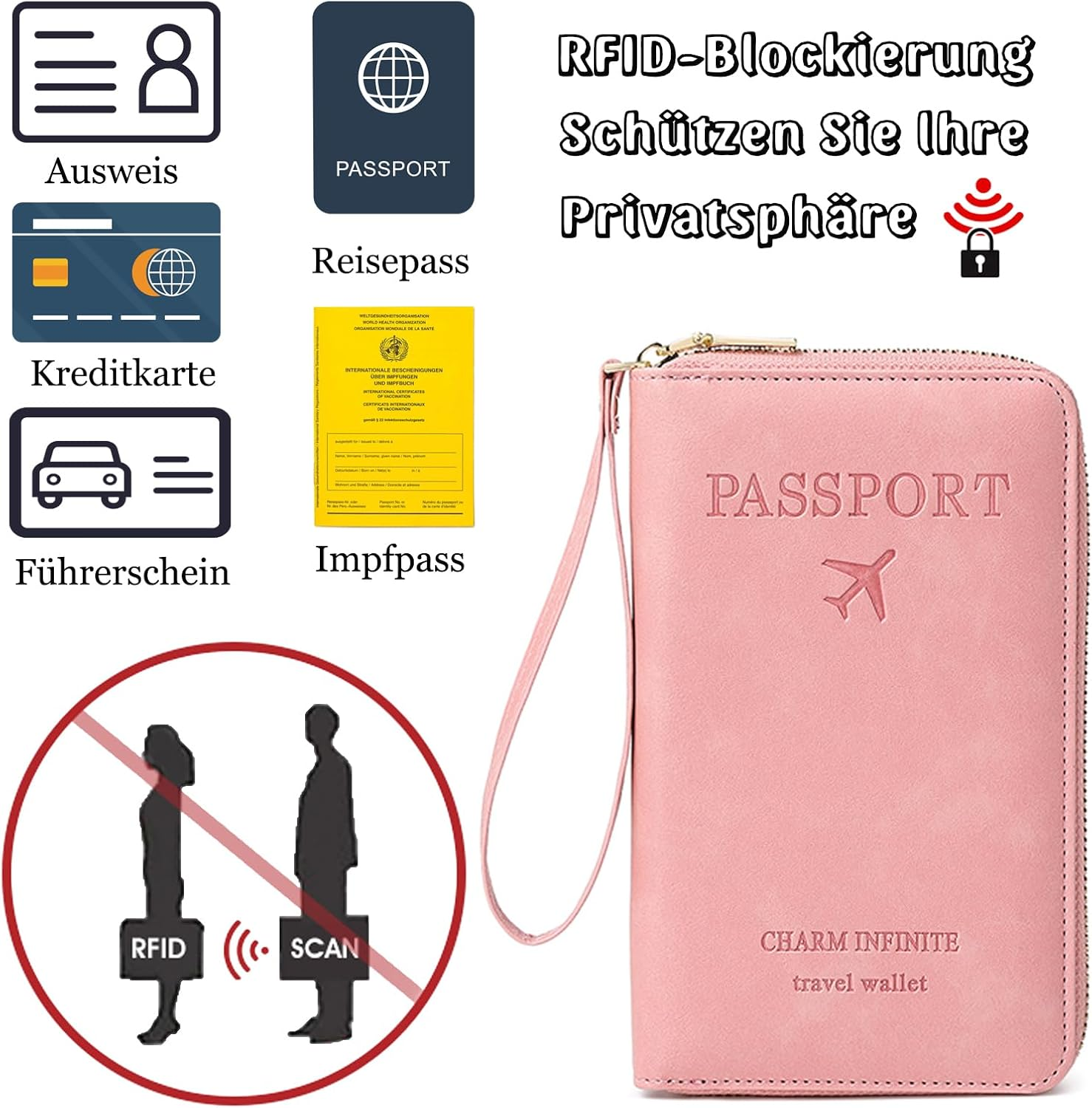 Toctax Passport Case, Passport Case, Travel Documents Folder, Passport Bag Leather, Passport Holder for Men and Women, ID Case, Credit Card Cases - Black (Black B) image number 2