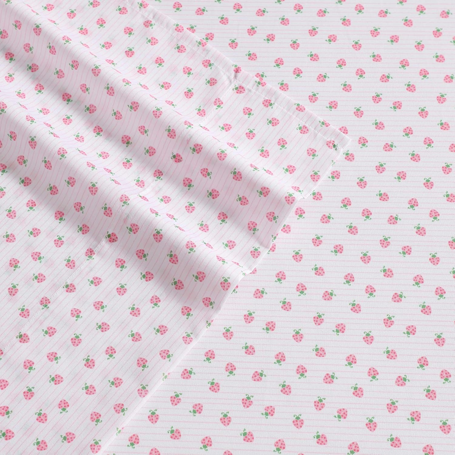 Laura Ashley - Kids Sheet Set, Ultra-Soft & Breathable Toddler Bedding with Matching Pillowcases, Wrinkle-Resistant, Ideal Girl Room Essentials (Sweet Lady Bugs Pink, Full) image number 6
