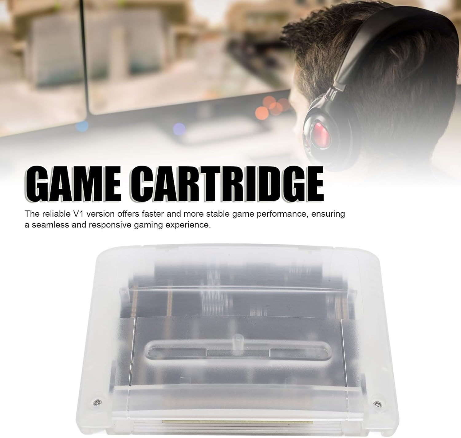 Game Cartridge for SNES for SFC Gaming Console, Professional 3000 in 1 8GB Memory Card Game Cartridge Supports FAT16, FAT32 File (Transparent White) - Transparent Purple image number 2