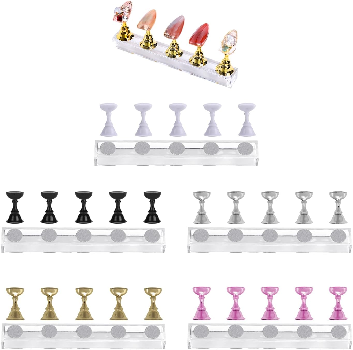 5 Pcs Manicure Accessories Manicure Practice Accessories Nail Display Stand Acrylic Nail Stand DIY Manicure Accessories image number 5