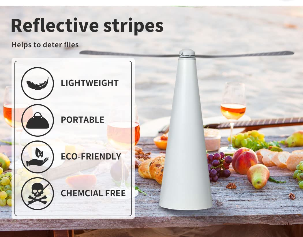 Lambu Fly Free Repellent Fan with Hook Trap Entertaining Chemical Hook Indoor Outdoor Home White,Camping BBQ Food Mosquito Fruit Fly Portable Repeller Fans Safe Insect Killer image number 1