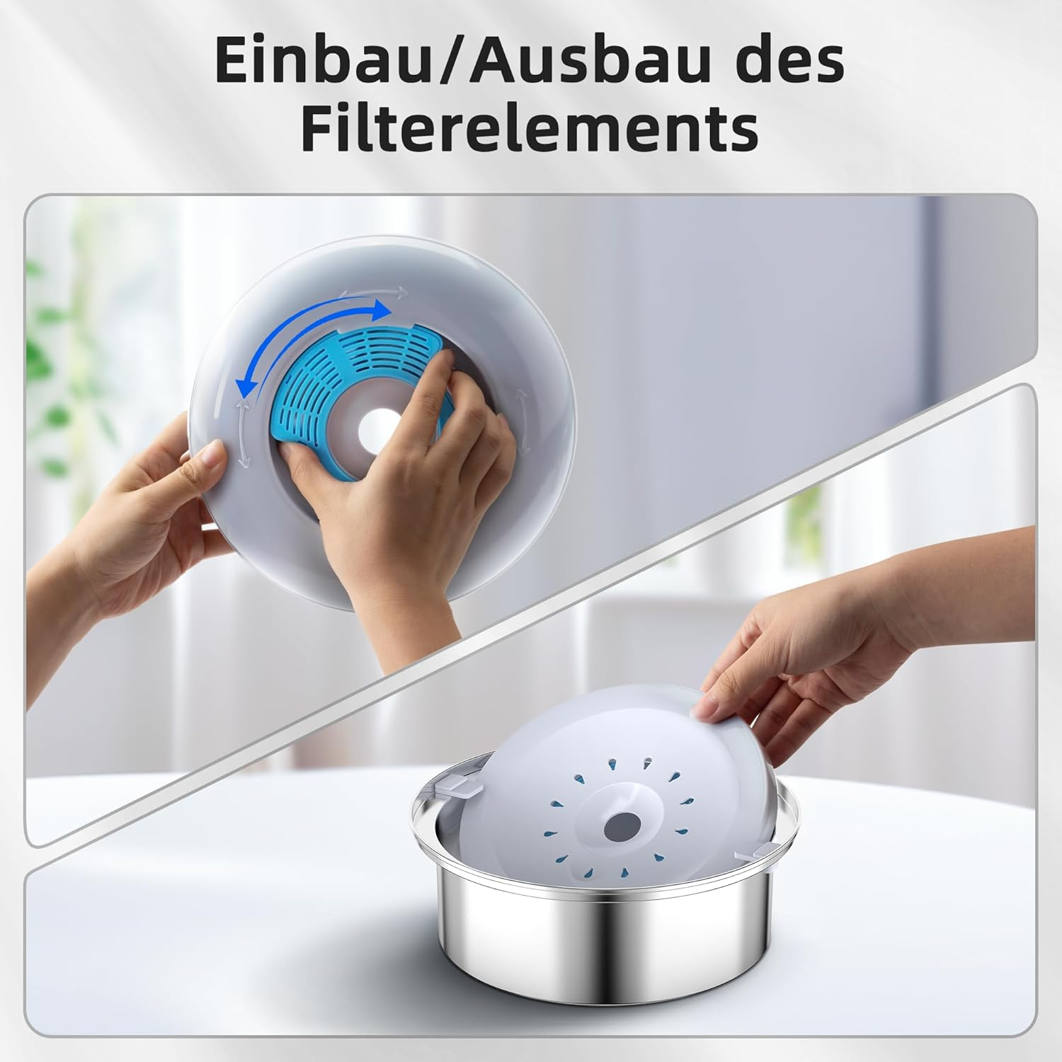 No Spill Dog Water Bowl, Stainless Steel Dog Water Bowl, 2.5L Large Dog Water Bowl Non Spill, Splash-Free, Anti-Choking Slow Drinking Dog Bowl for Dog Cat Puppy Home,Car,Outdoor image number 4