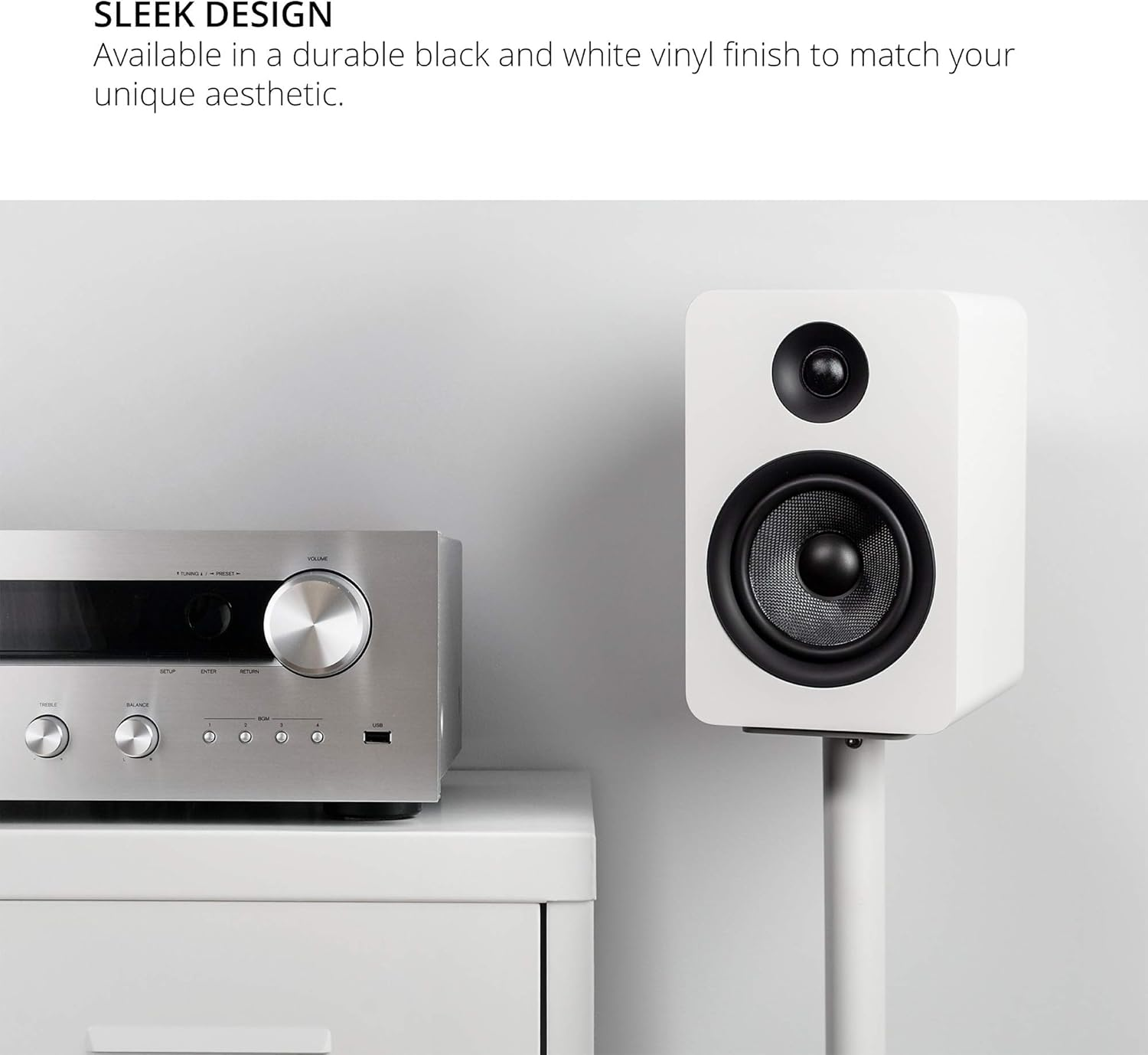 Kanto YU Passive 5.25" Speakers with 1" Silk Dome Tweeter and 5.25" Kevlar Woofer - White, Pair image number 2