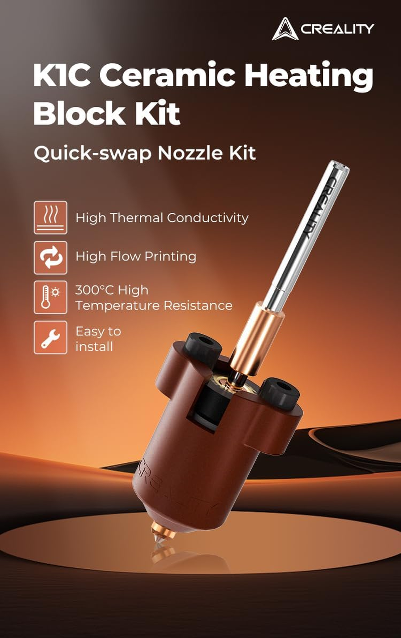 Creality Upgraded K1C Ceramic Heating Block Kit&mdash;Quick-Swap Nozzle Kit image number 2