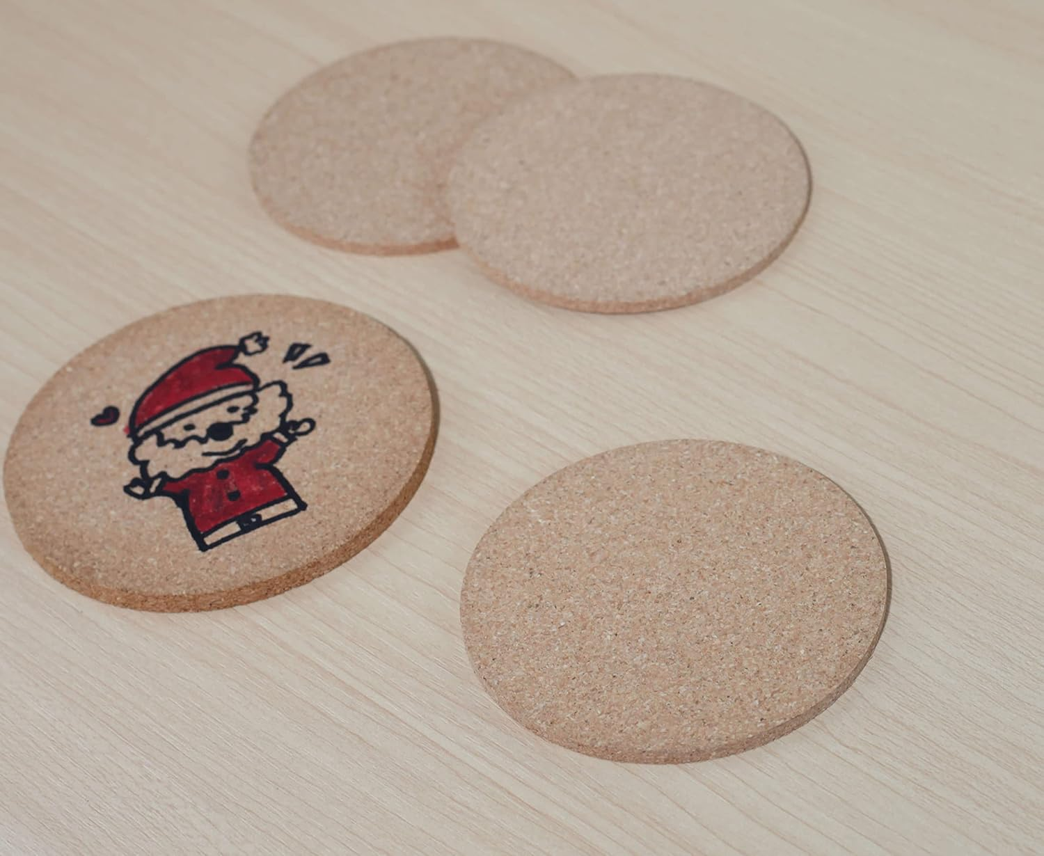 Cork Coasters for Drinks - 50 Pack 3.5" round Natural Cork Pads, Laser Engravable & Non-Slip Drink Coasters Set for Coffee, Wine, Beer - Perfect Bar, Office, Wedding Gift - FP Faithful Panda image number 1